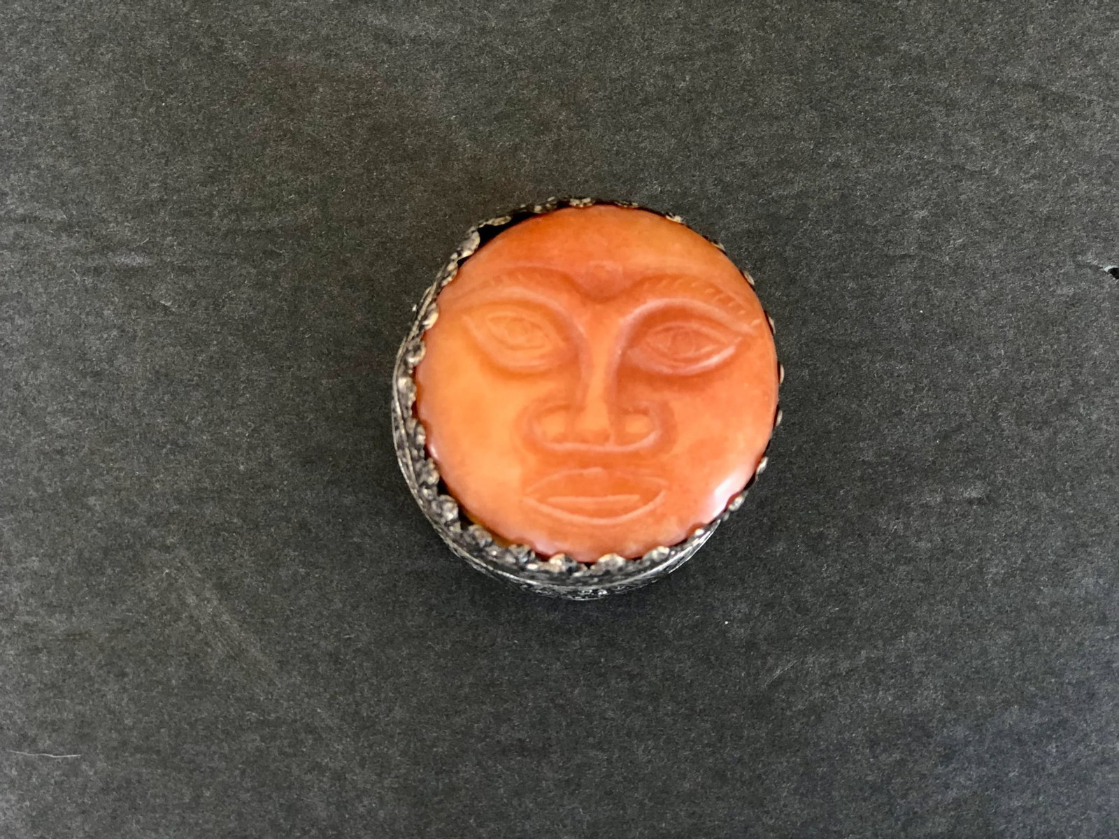 Decorative Carved Buddha Face Trinket Box - 2