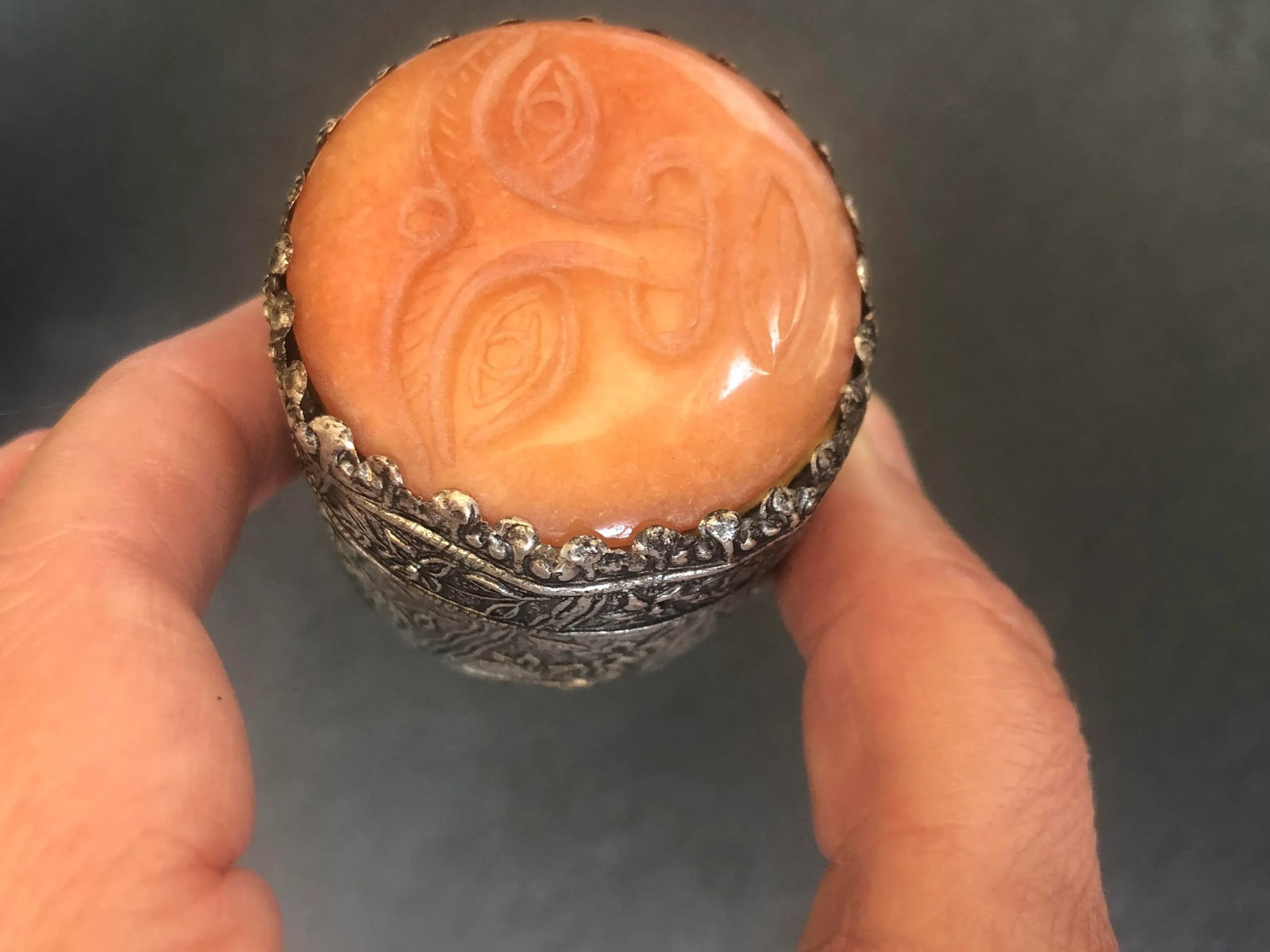 Decorative Carved Buddha Face Trinket Box - 5
