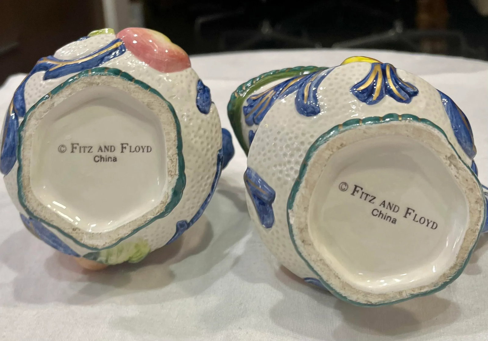 Vintage Fitz and Floyd Florentine Fruit Cream and Sugar Set- 2 Pieces - 5