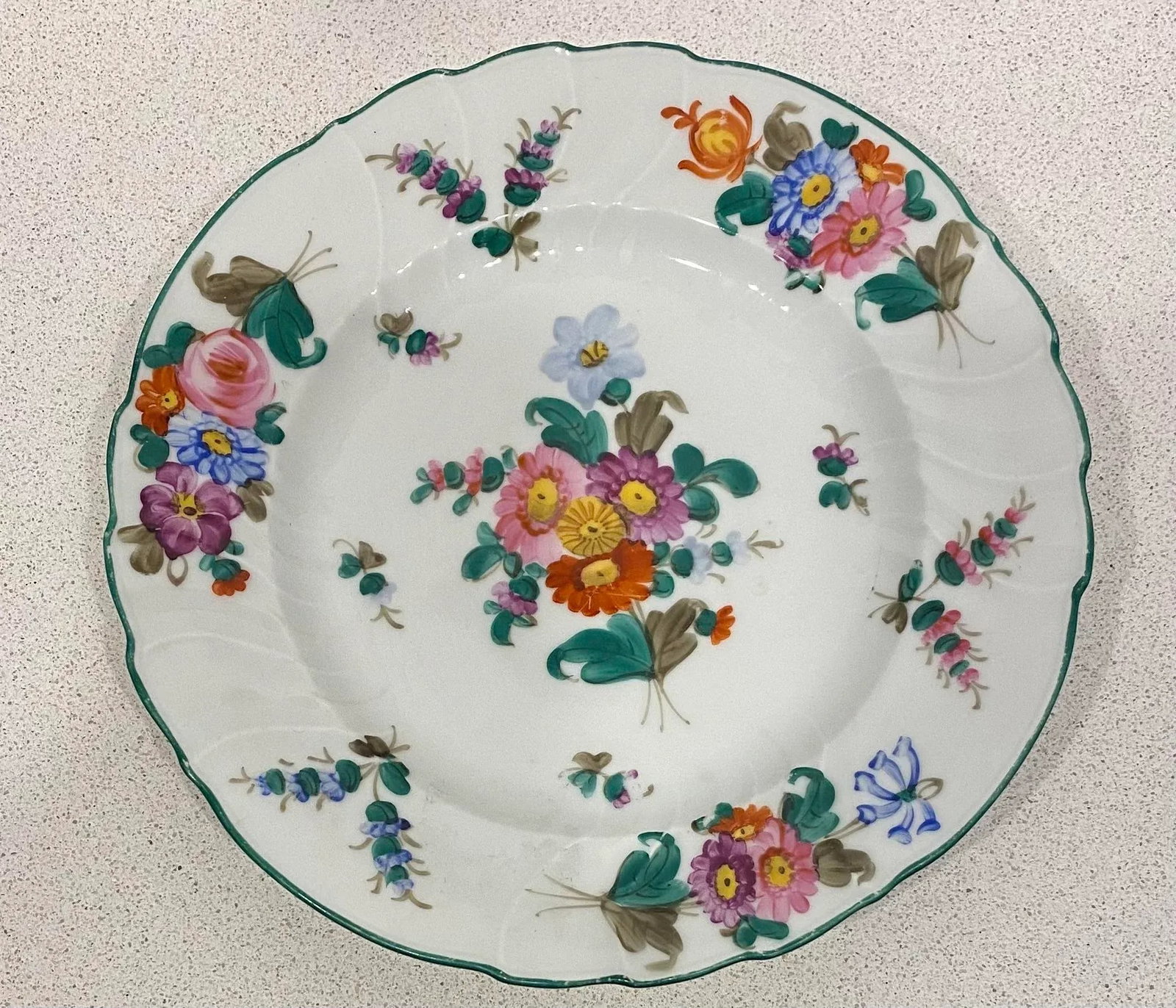 Early 1900's Hand Painted Salad or Dessert Plates, Set of 3 - 2