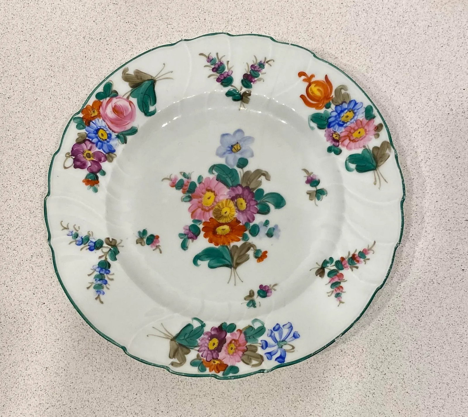 Early 1900's Hand Painted Salad or Dessert Plates, Set of 3 - 3