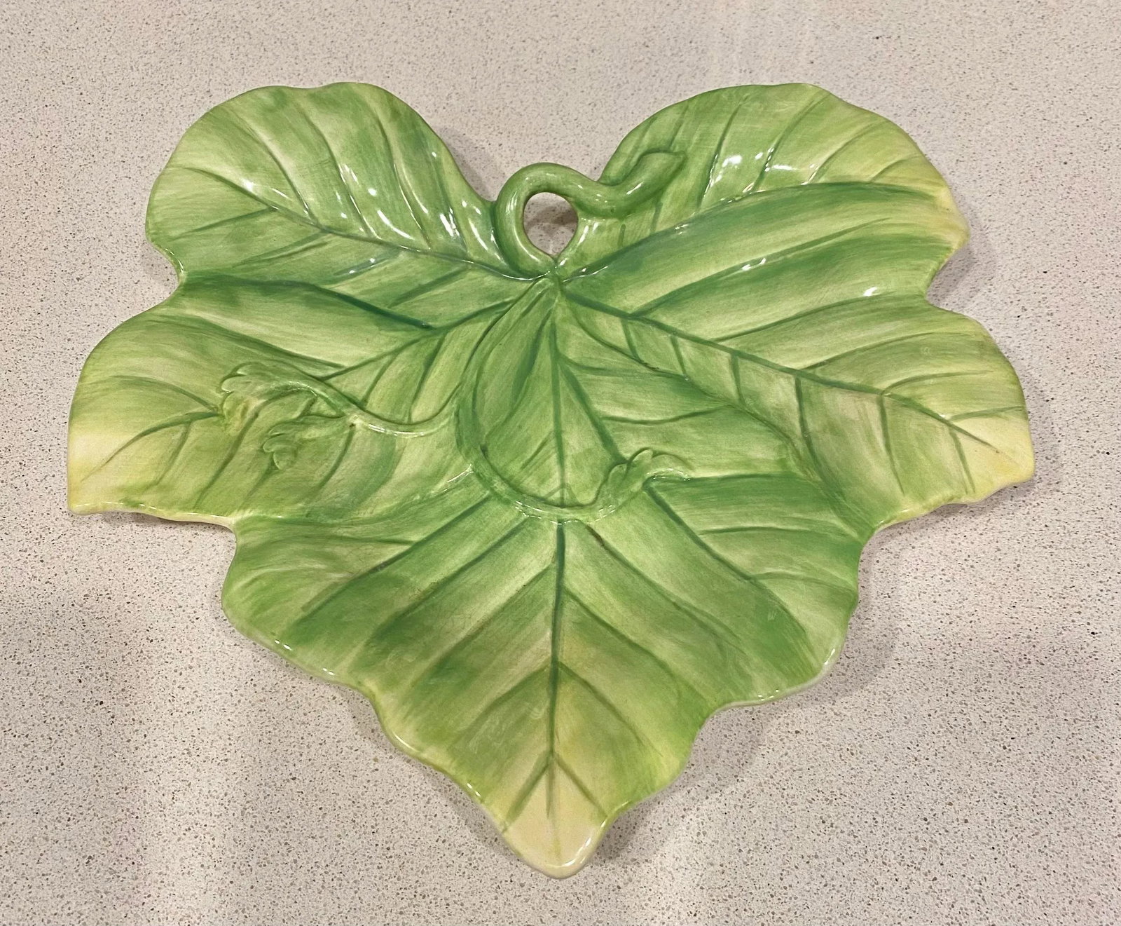 Vintage 1970s Fitz and Floyd Hand Painted Leaf Dish - 2