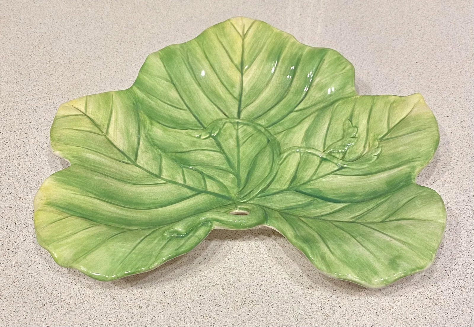 Vintage 1970s Fitz and Floyd Hand Painted Leaf Dish - 3