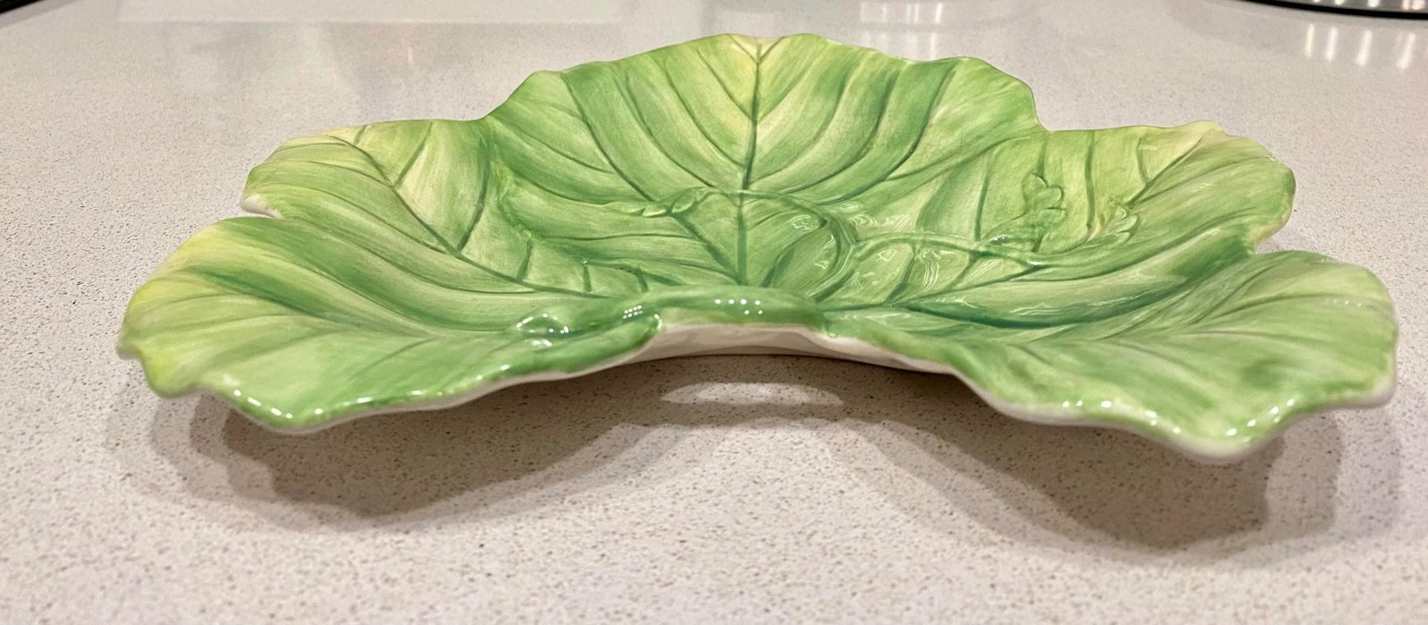 Vintage 1970s Fitz and Floyd Hand Painted Leaf Dish - 4
