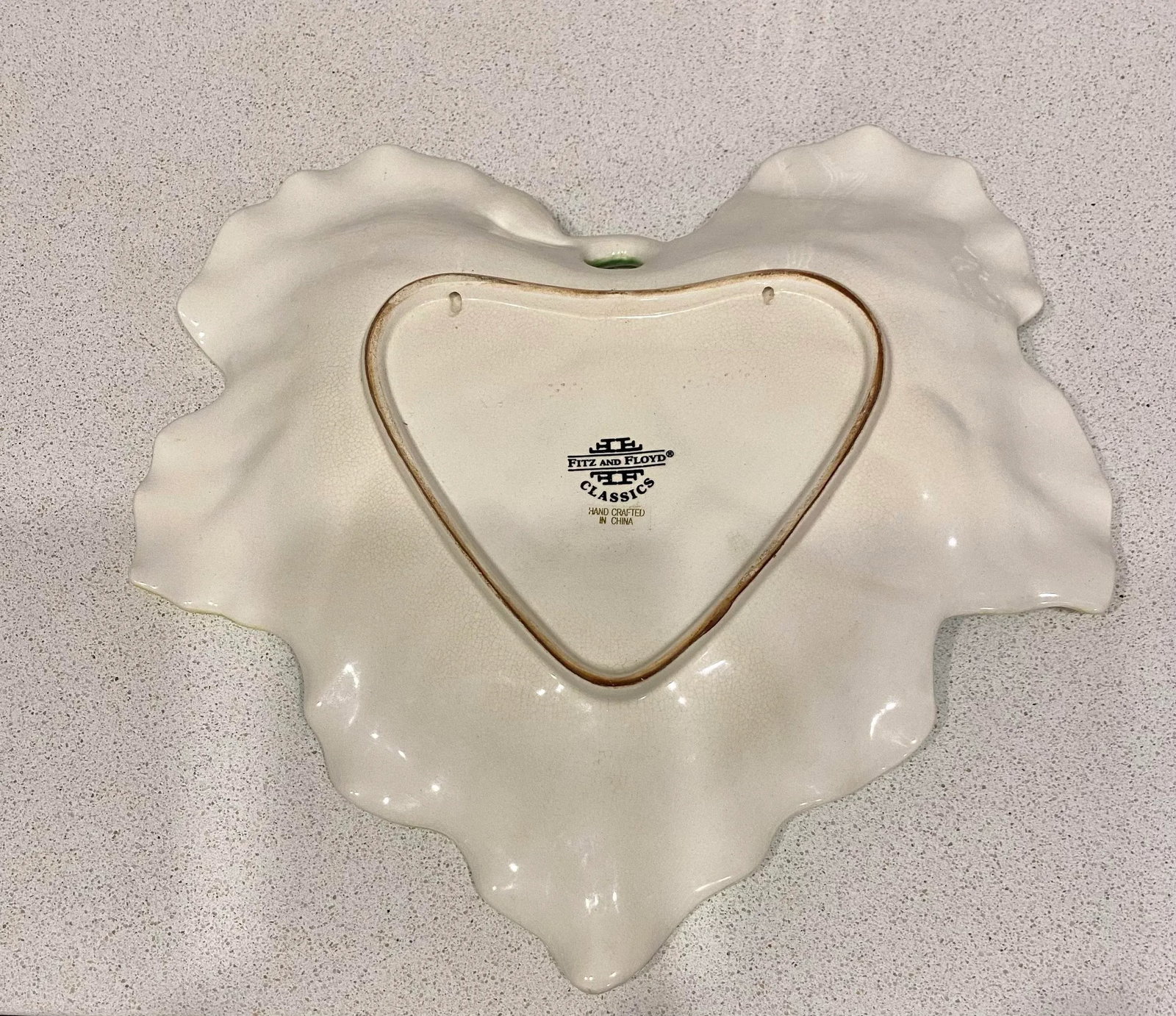 Vintage 1970s Fitz and Floyd Hand Painted Leaf Dish - 6