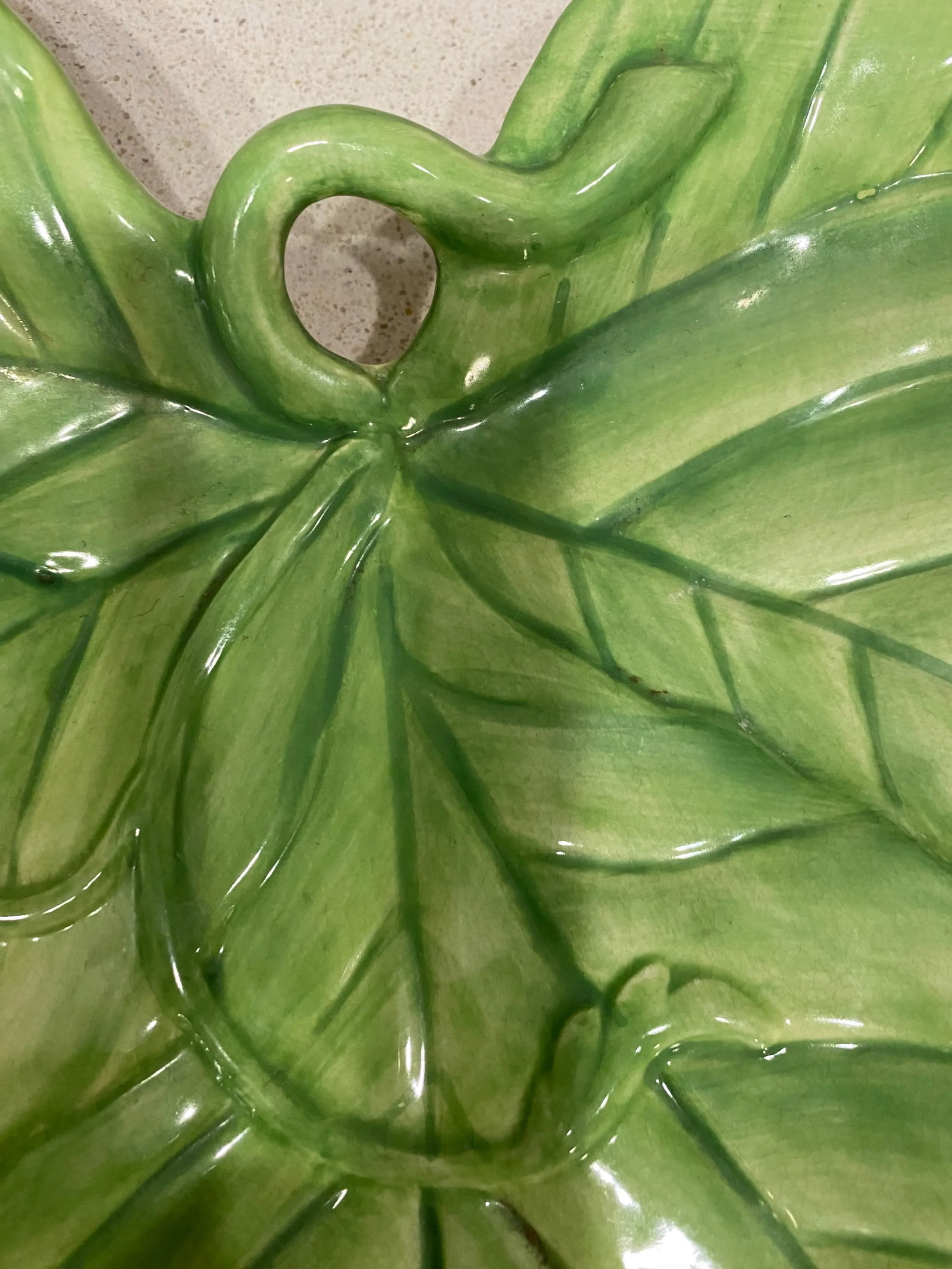 Vintage 1970s Fitz and Floyd Hand Painted Leaf Dish - 7
