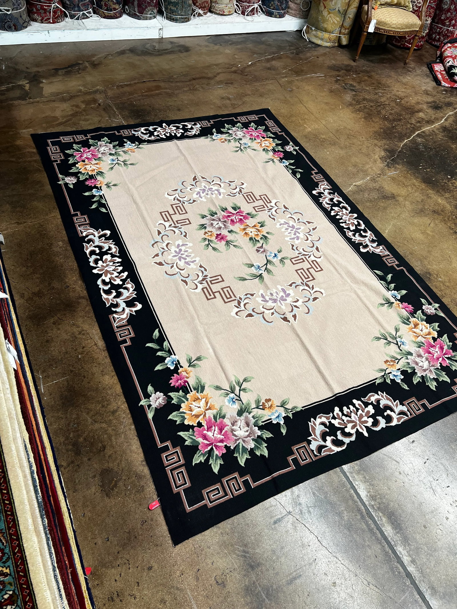 Early 21st Century Handwoven French Style Needlepoint Rug 6'0" X 9'0" - 3