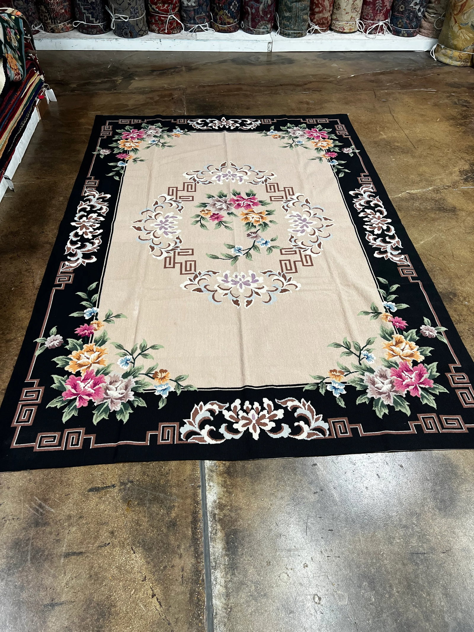 Early 21st Century Handwoven French Style Needlepoint Rug 6'0" X 9'0" - 4