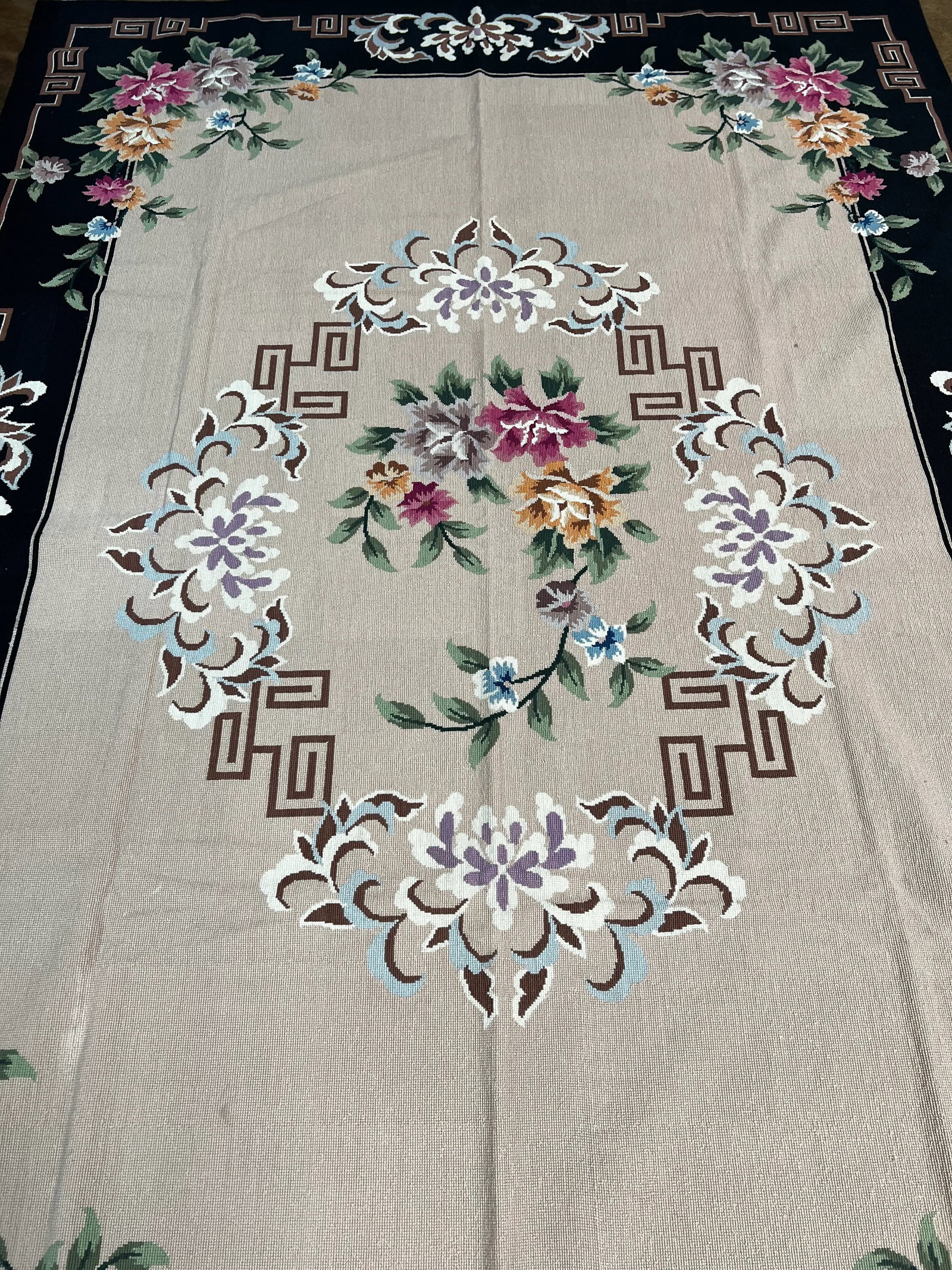 Early 21st Century Handwoven French Style Needlepoint Rug 6'0" X 9'0" - 5