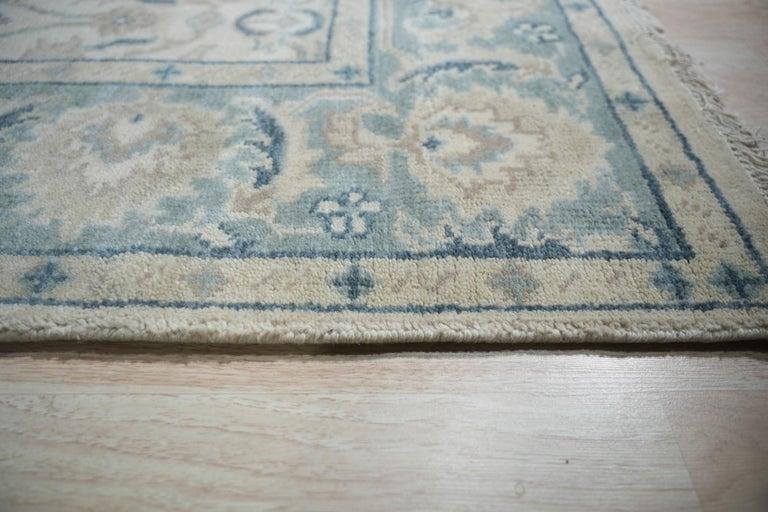 8x10 Ivory Hand-Knotted Wool Serene Floral Symmetry Traditional Carpet Rug - 2