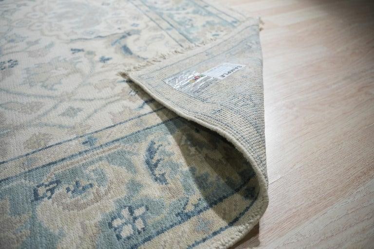 8x10 Ivory Hand-Knotted Wool Serene Floral Symmetry Traditional Carpet Rug - 4