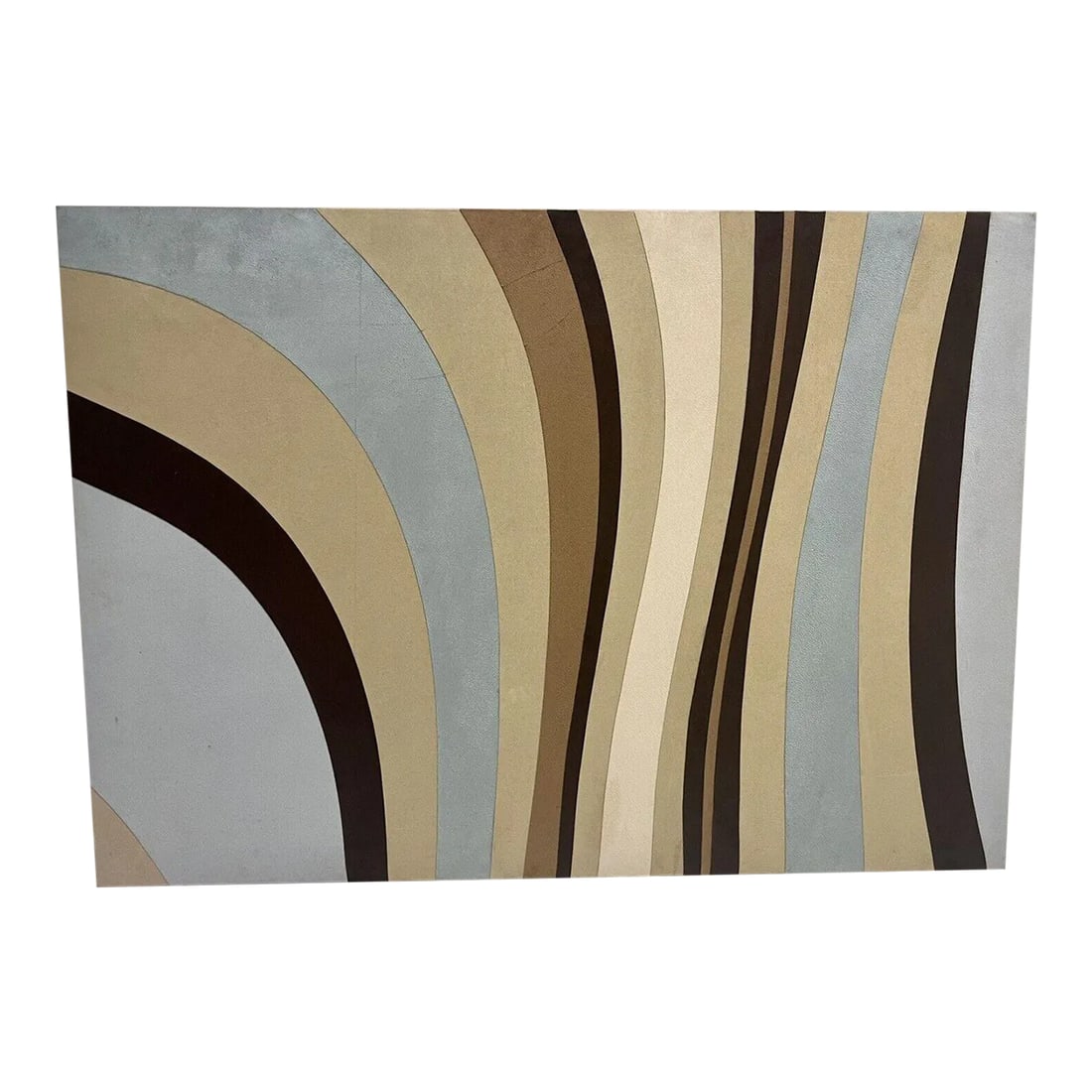 1990s Groovy Ultrasuede Pieced Fabric Wall Art: PALM BEACH ESTATE FIND!! Super cool 80s 90s era Ultrasuede wall art. Abstract pieces of multicolored fabric in a modern patchwork pattern applied to board. Great use of color and pattern. The picture 