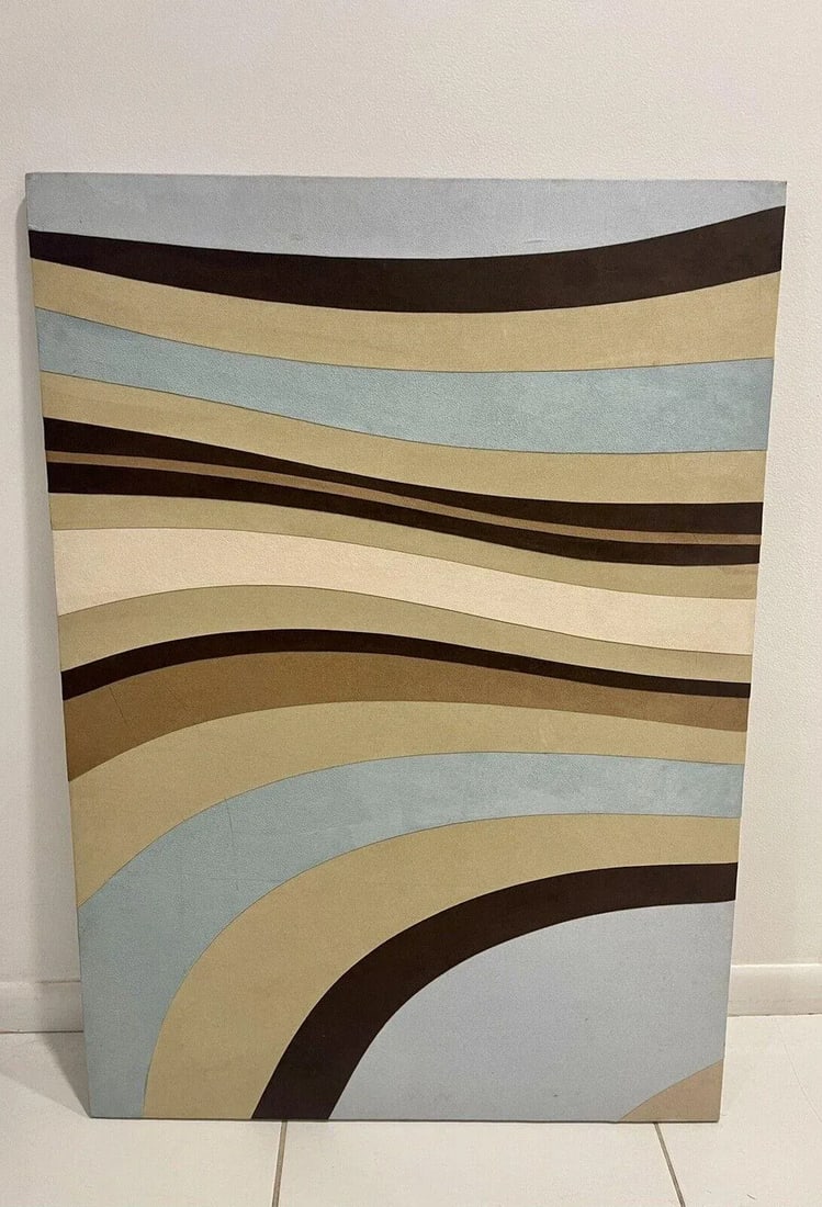 1990s Groovy Ultrasuede Pieced Fabric Wall Art - 2
