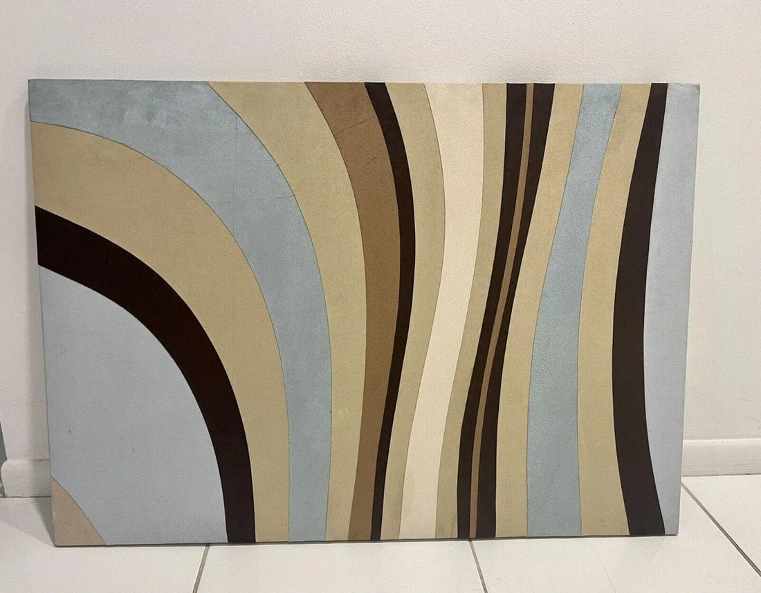 1990s Groovy Ultrasuede Pieced Fabric Wall Art - 5