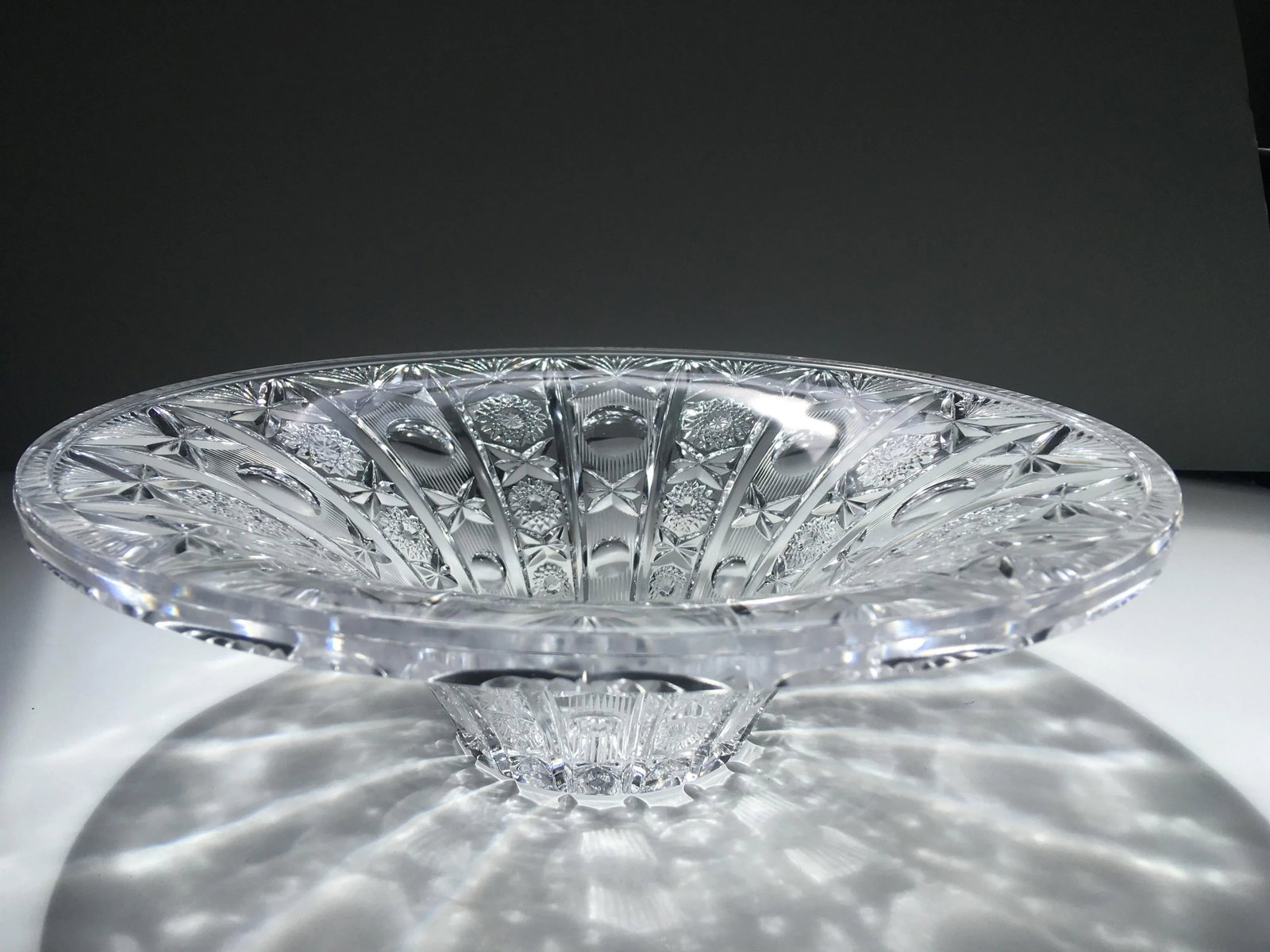 Vintage Brilliant Cut Crystal Centerpiece Bowl - 12