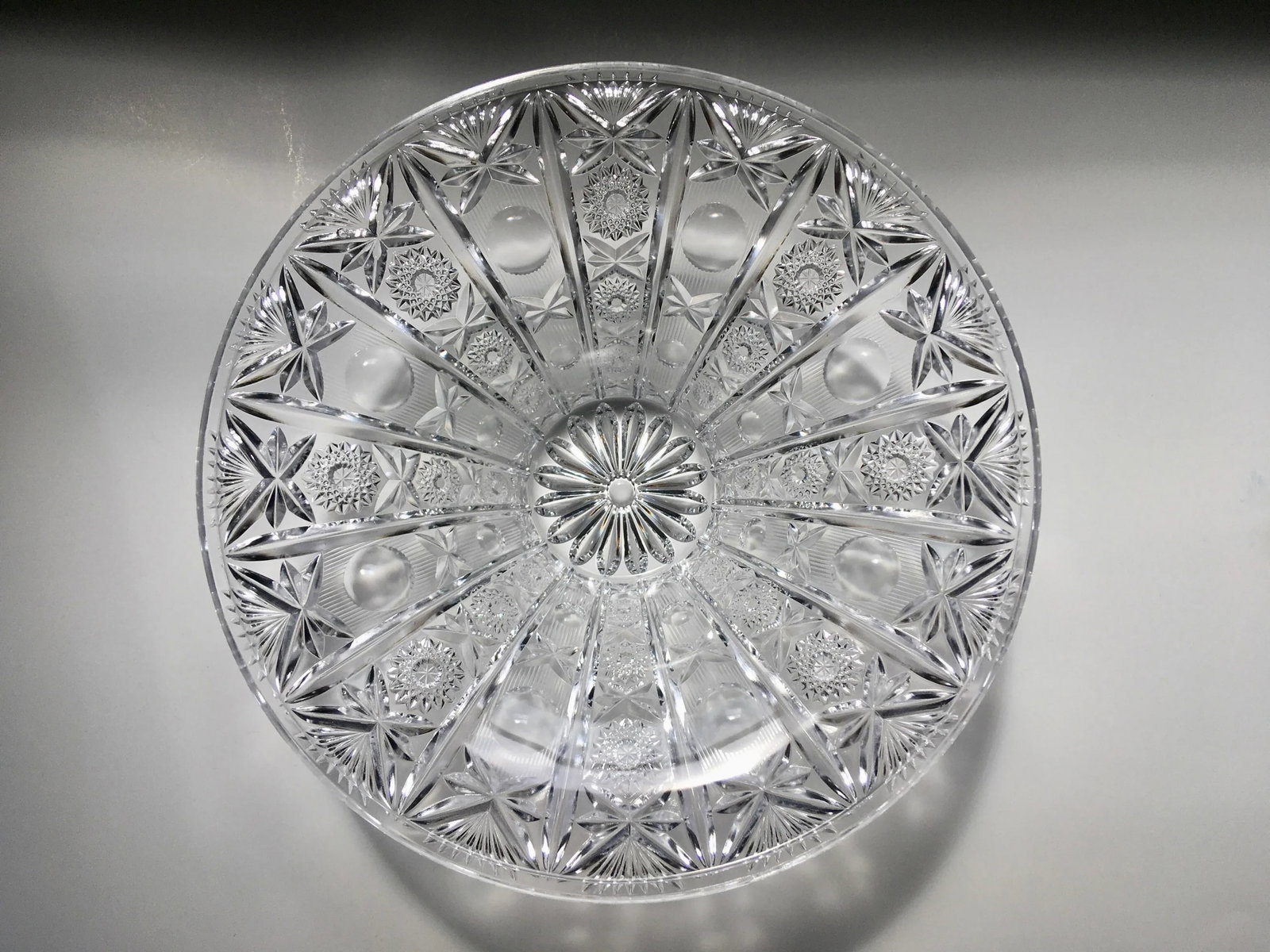 Vintage Brilliant Cut Crystal Centerpiece Bowl - 2