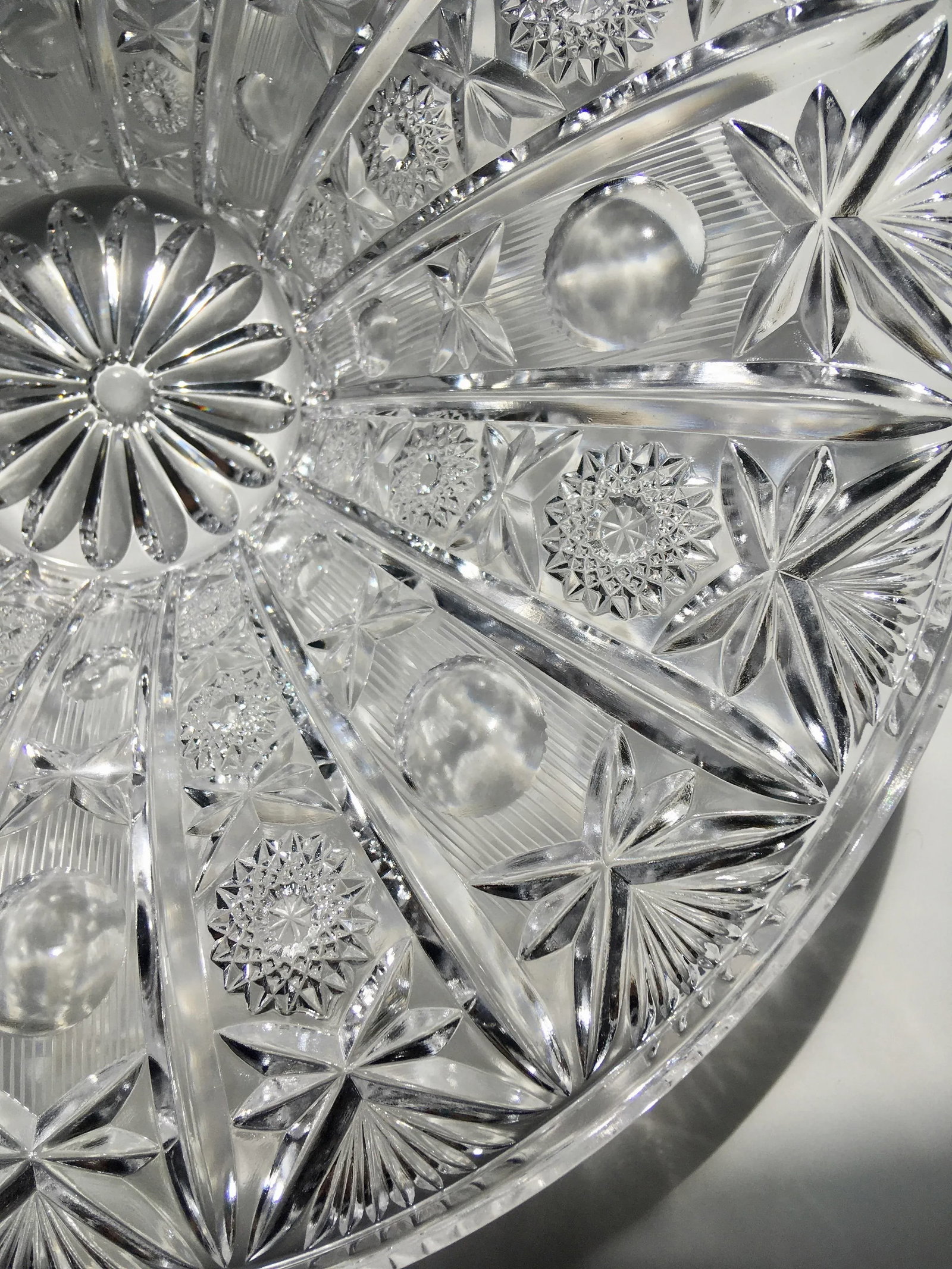 Vintage Brilliant Cut Crystal Centerpiece Bowl - 3