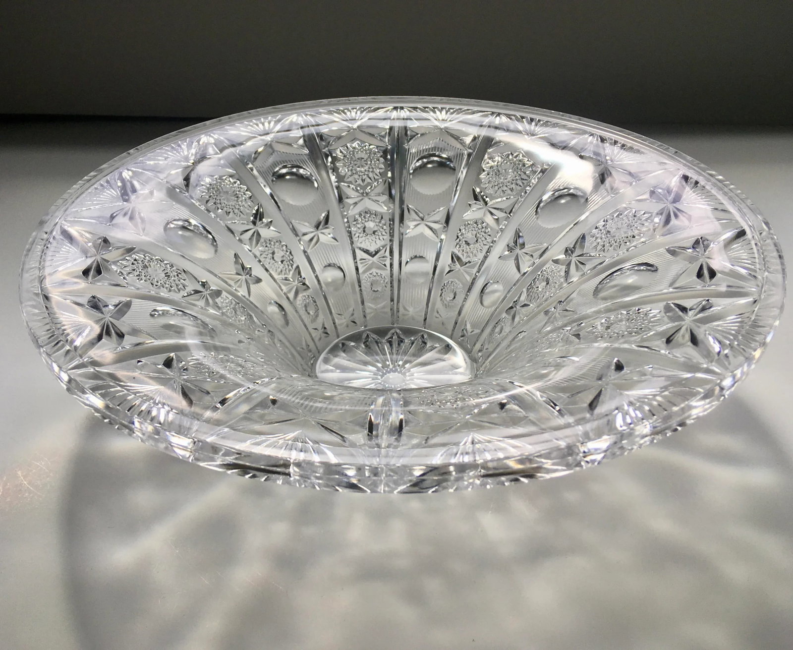 Vintage Brilliant Cut Crystal Centerpiece Bowl - 5