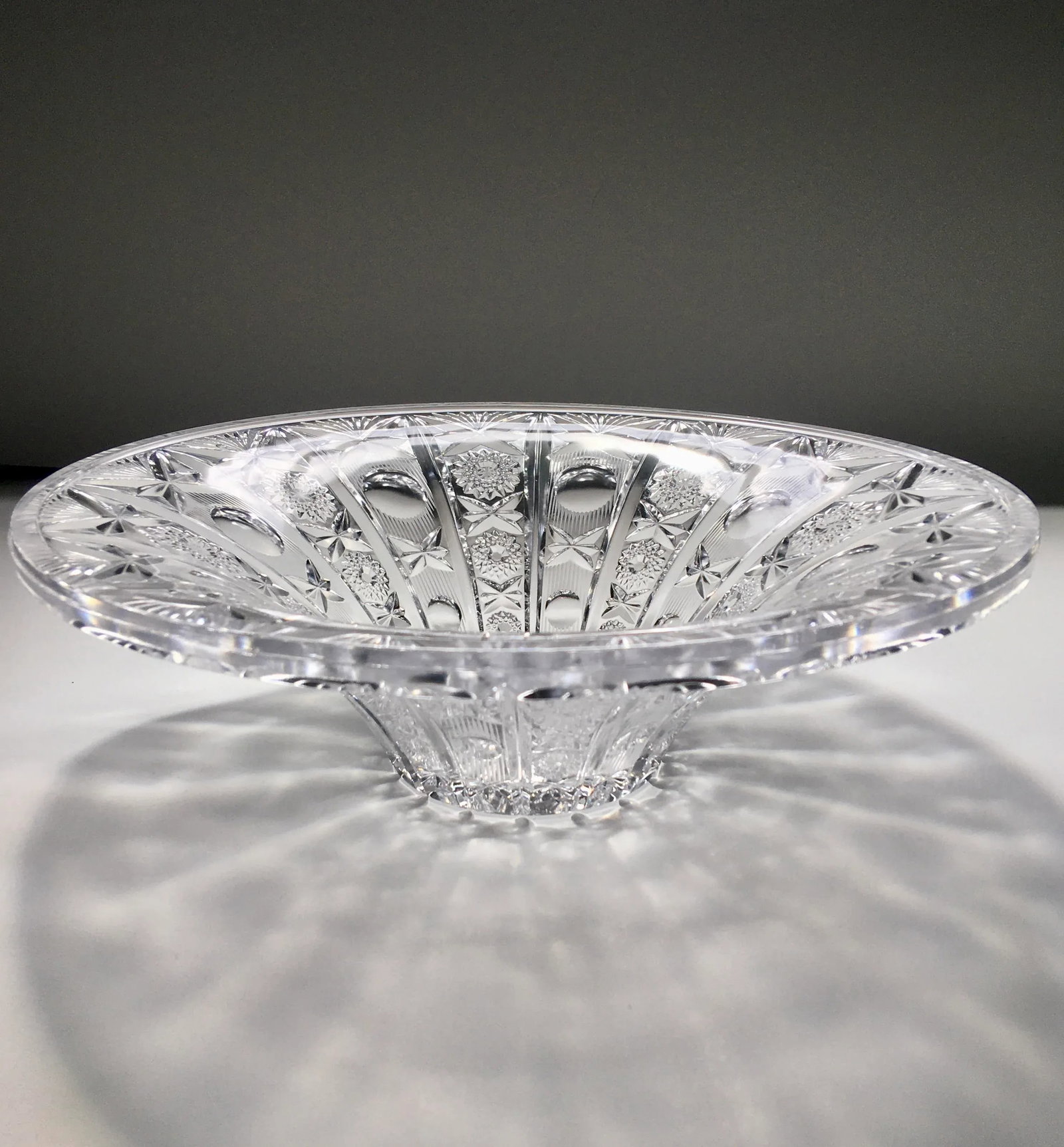Vintage Brilliant Cut Crystal Centerpiece Bowl - 7