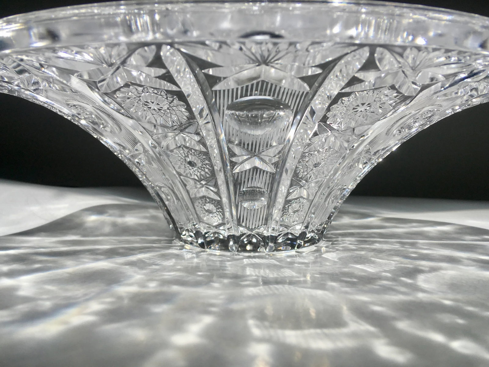 Vintage Brilliant Cut Crystal Centerpiece Bowl - 8