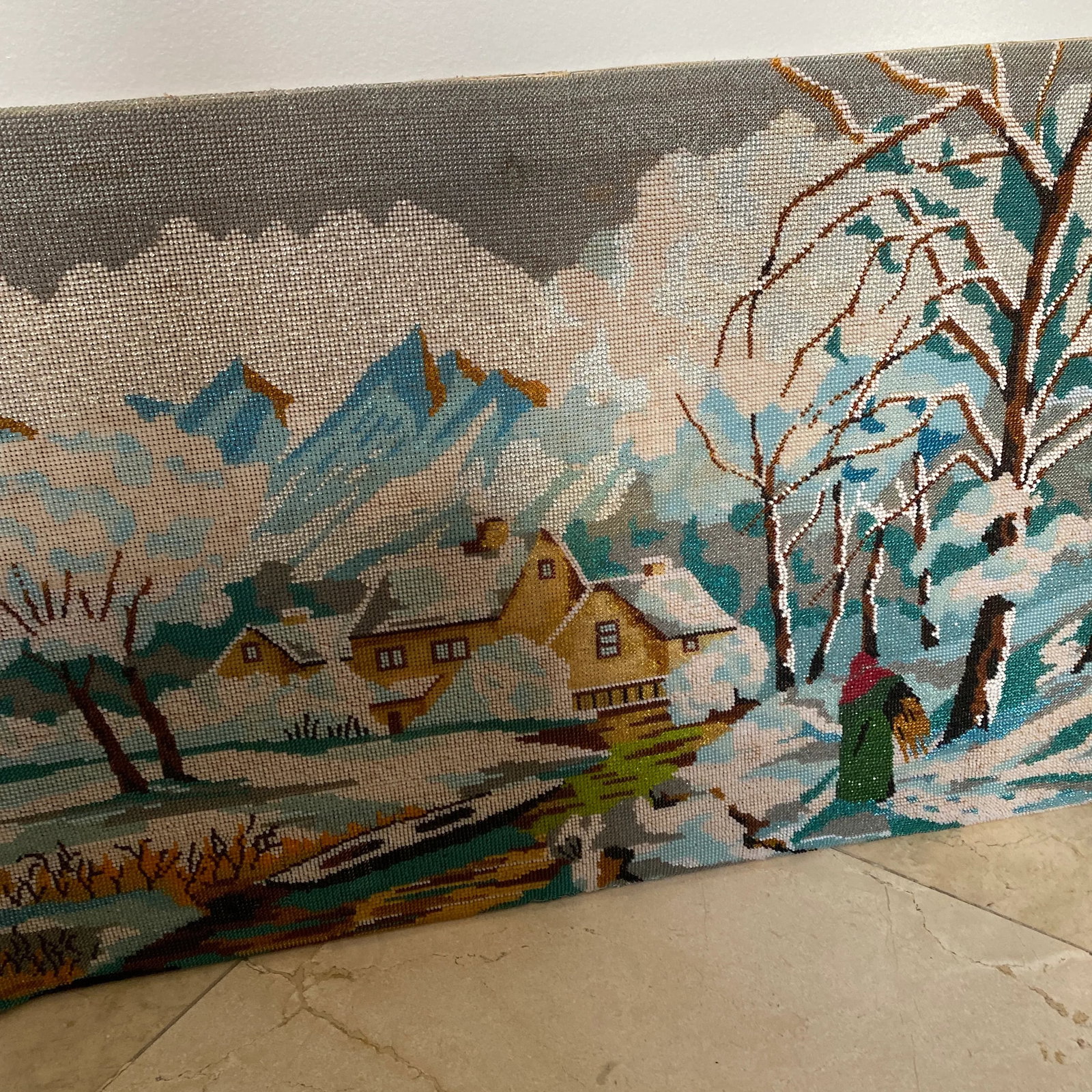 Vintage Victorian Beadwork Scenery - 2