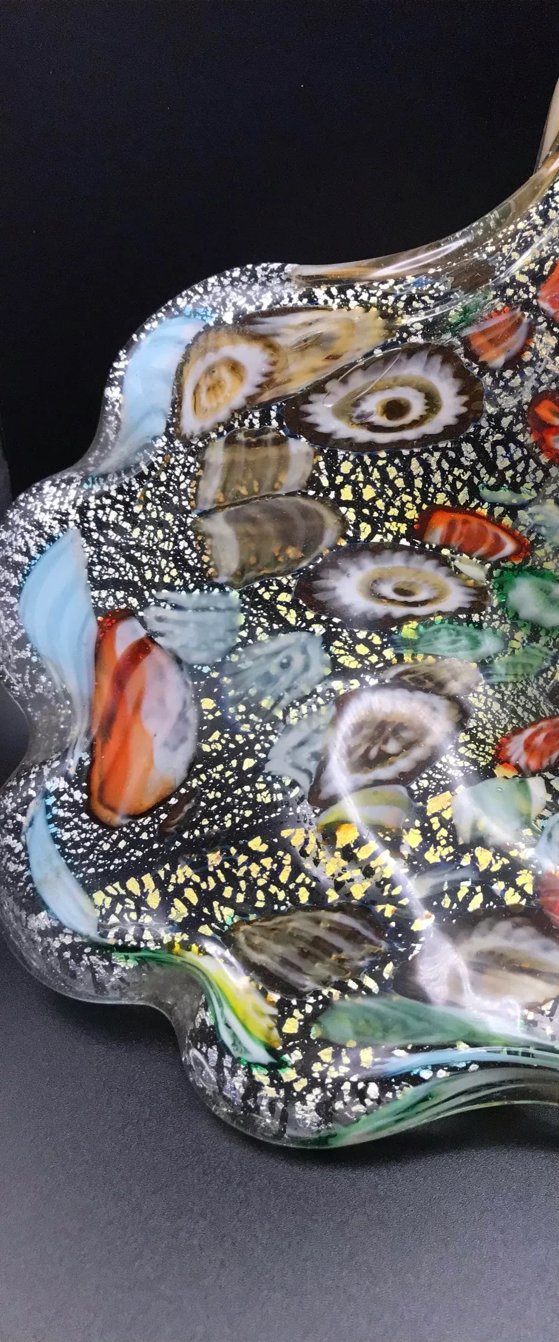 Mid 20th Century Vintage Murano Free Form Millefiori Glass Bowl - 10
