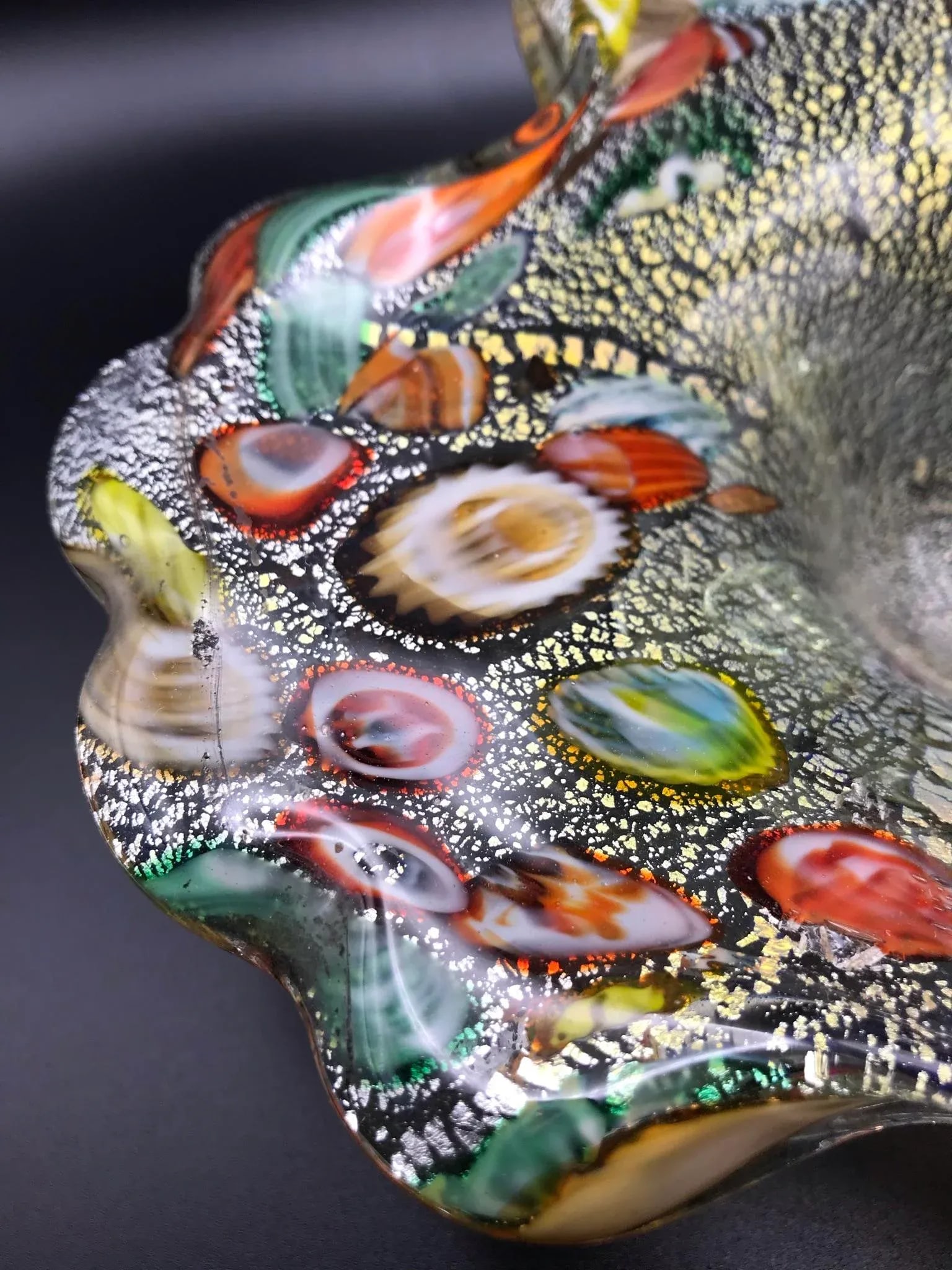 Mid 20th Century Vintage Murano Free Form Millefiori Glass Bowl - 7