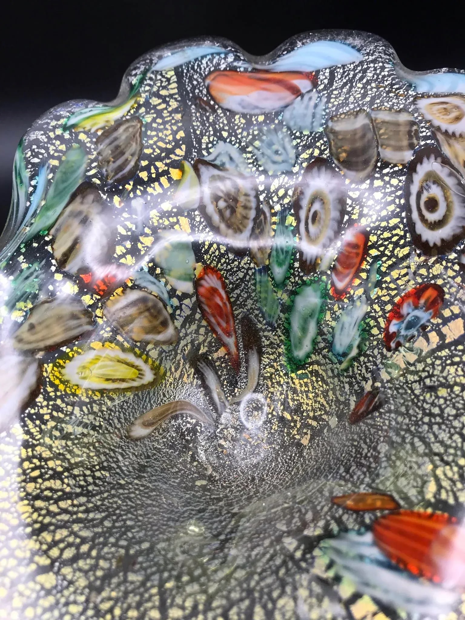 Mid 20th Century Vintage Murano Free Form Millefiori Glass Bowl - 9