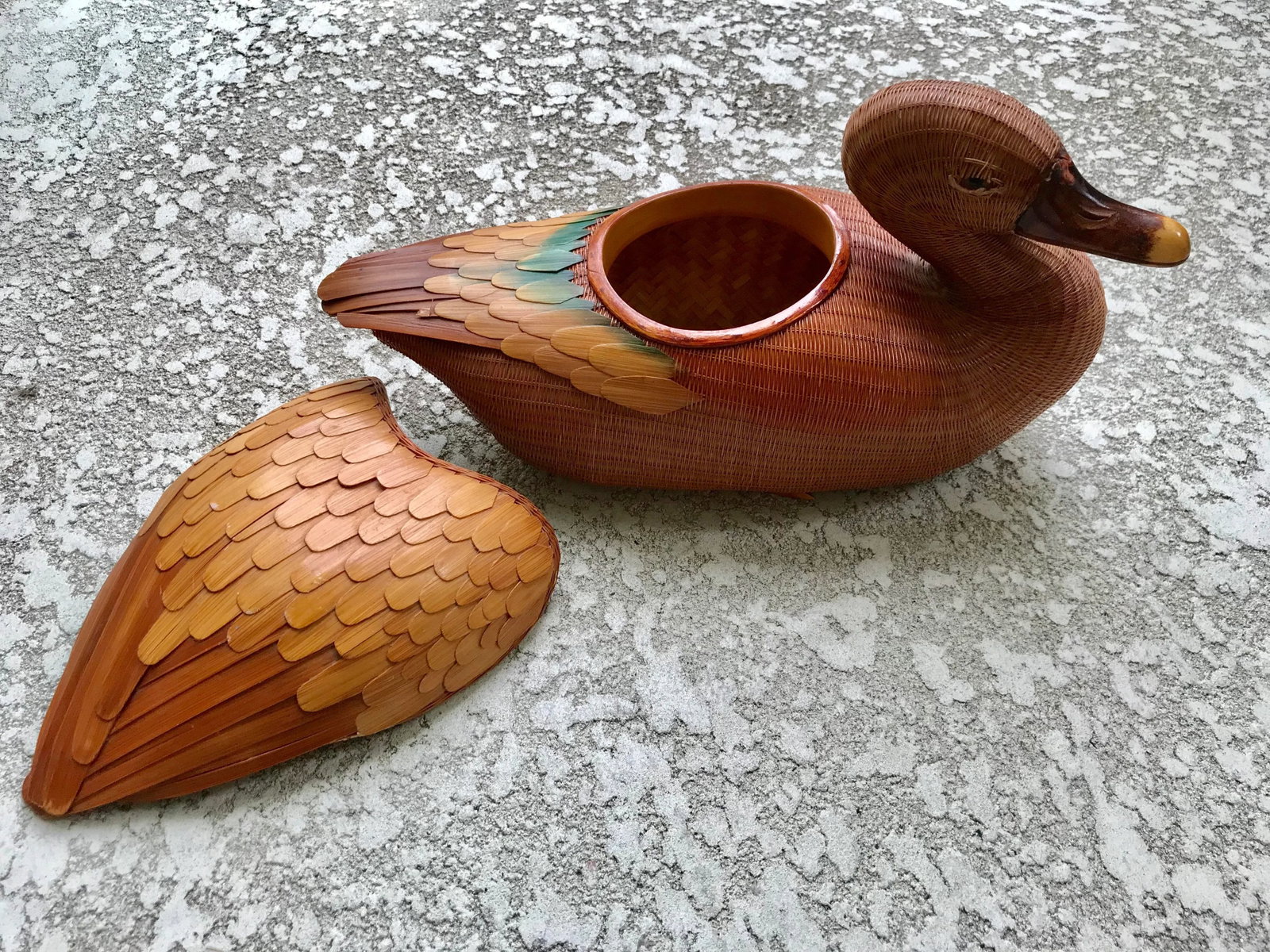 1960s Mid Century Wooden Asian Duck Box - 12