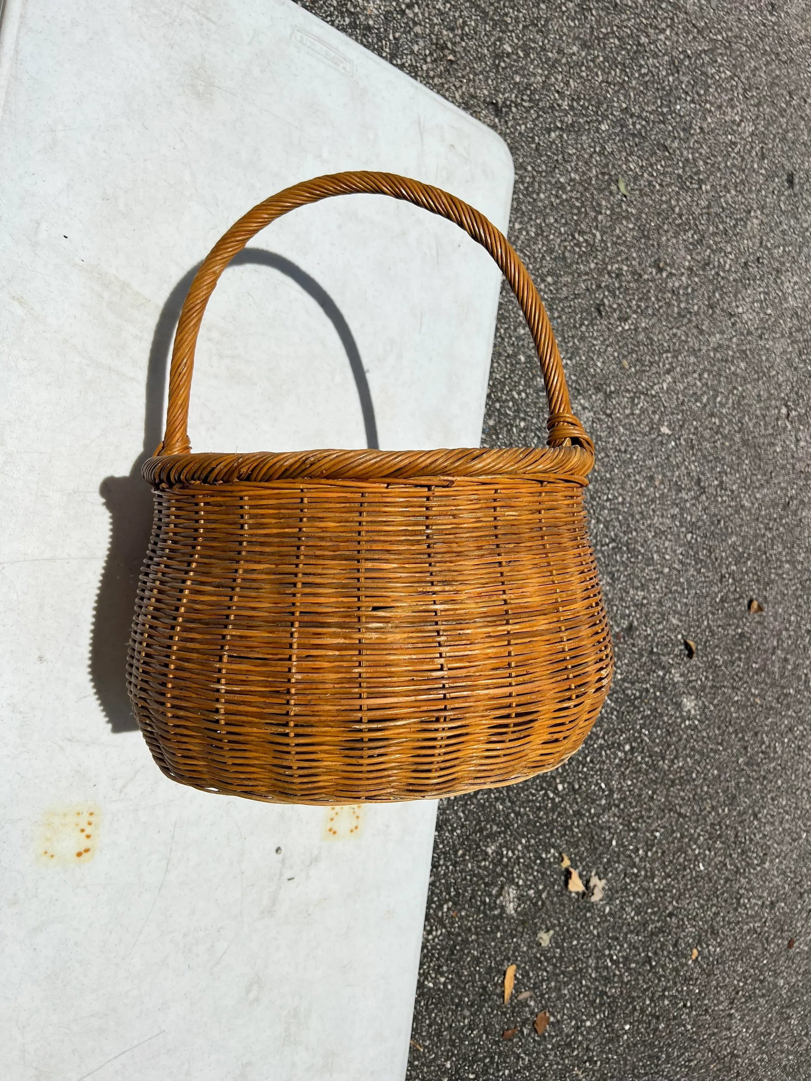 1970s Large Gourd Basket With Handle - 3