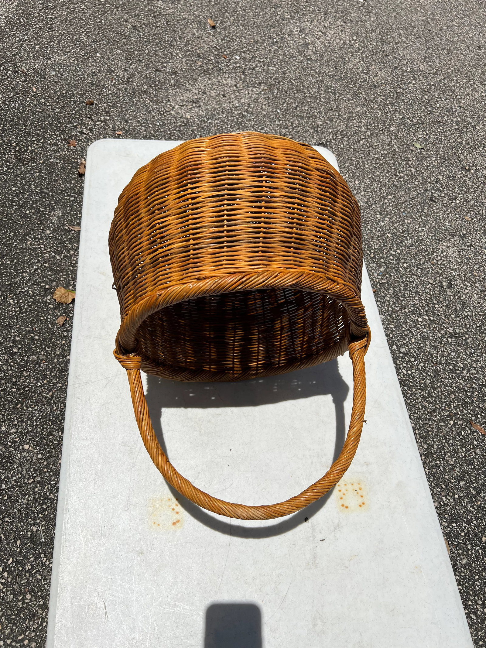 1970s Large Gourd Basket With Handle - 4