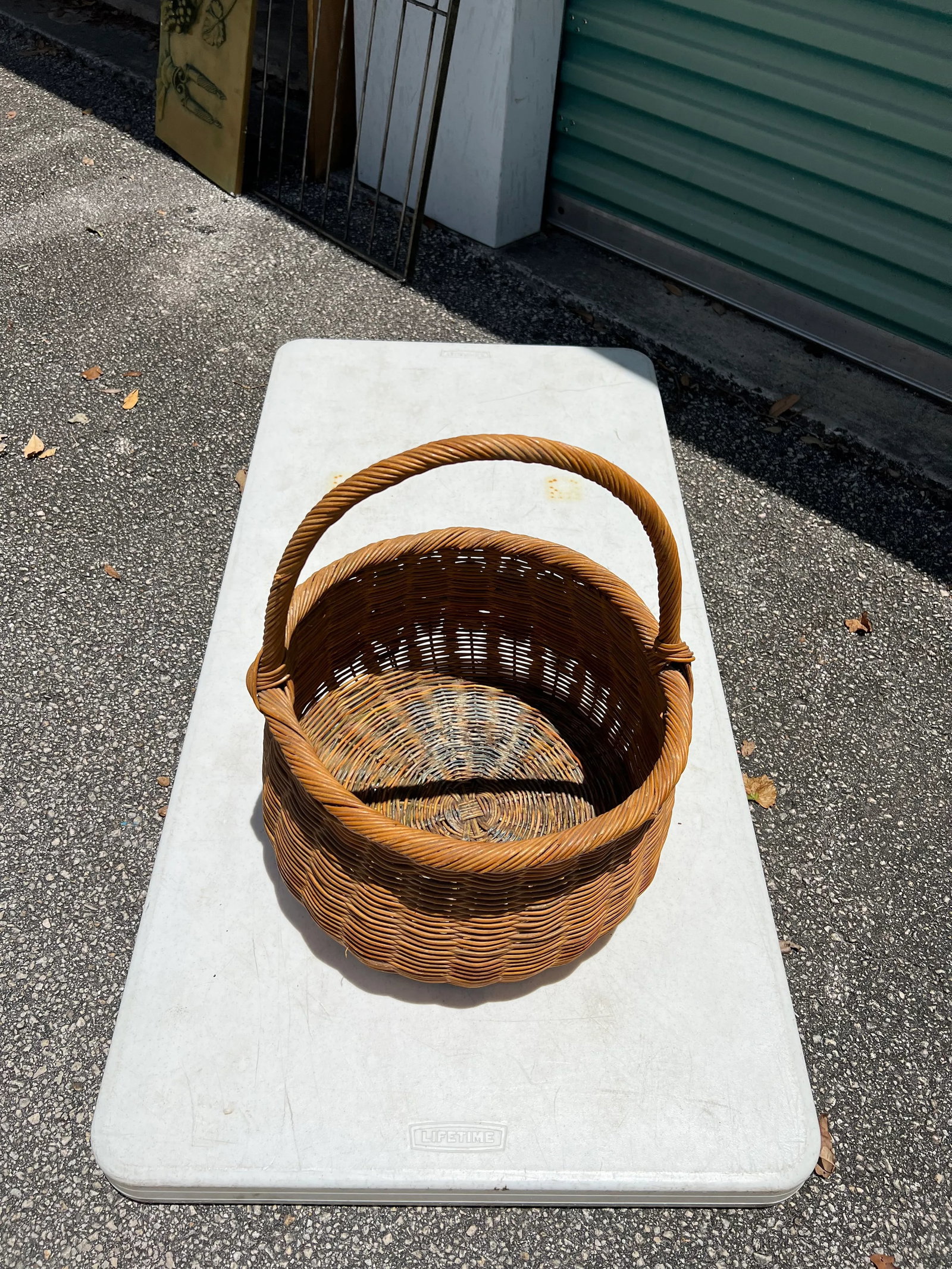 1970s Large Gourd Basket With Handle - 5