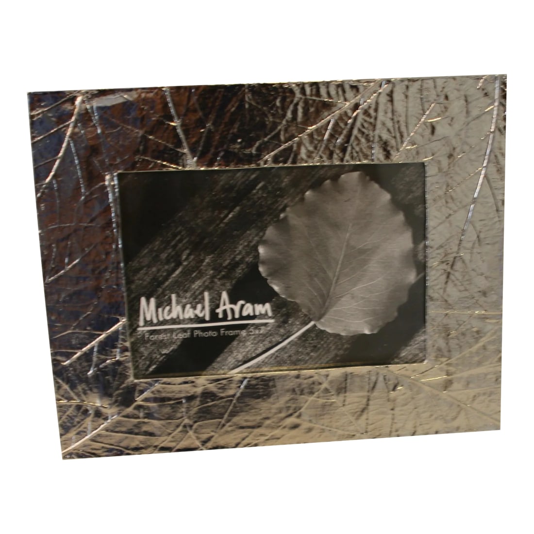 Vintage Michael Aram Handcrafted Forest Leaf Collection 5 X 7 Nickel Photo Frame: New Discontinued Michael Aram Handcrafted Nickel 5 x 7 Photo Frame Forest Leaf Collection This photo frame is new, unused, and in the original box with the original packaging. It is a thin,