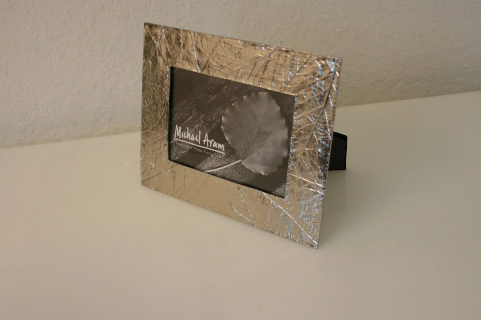 Vintage Michael Aram Handcrafted Forest Leaf Collection 5 X 7 Nickel Photo Frame - 4
