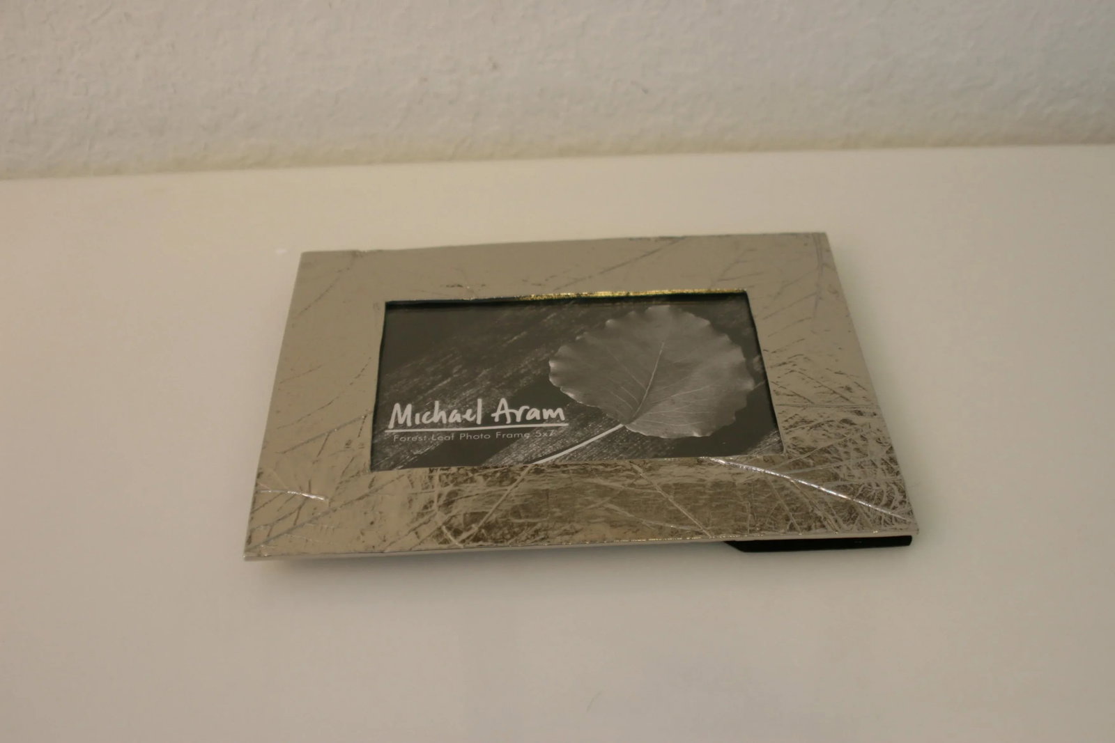 Vintage Michael Aram Handcrafted Forest Leaf Collection 5 X 7 Nickel Photo Frame - 6