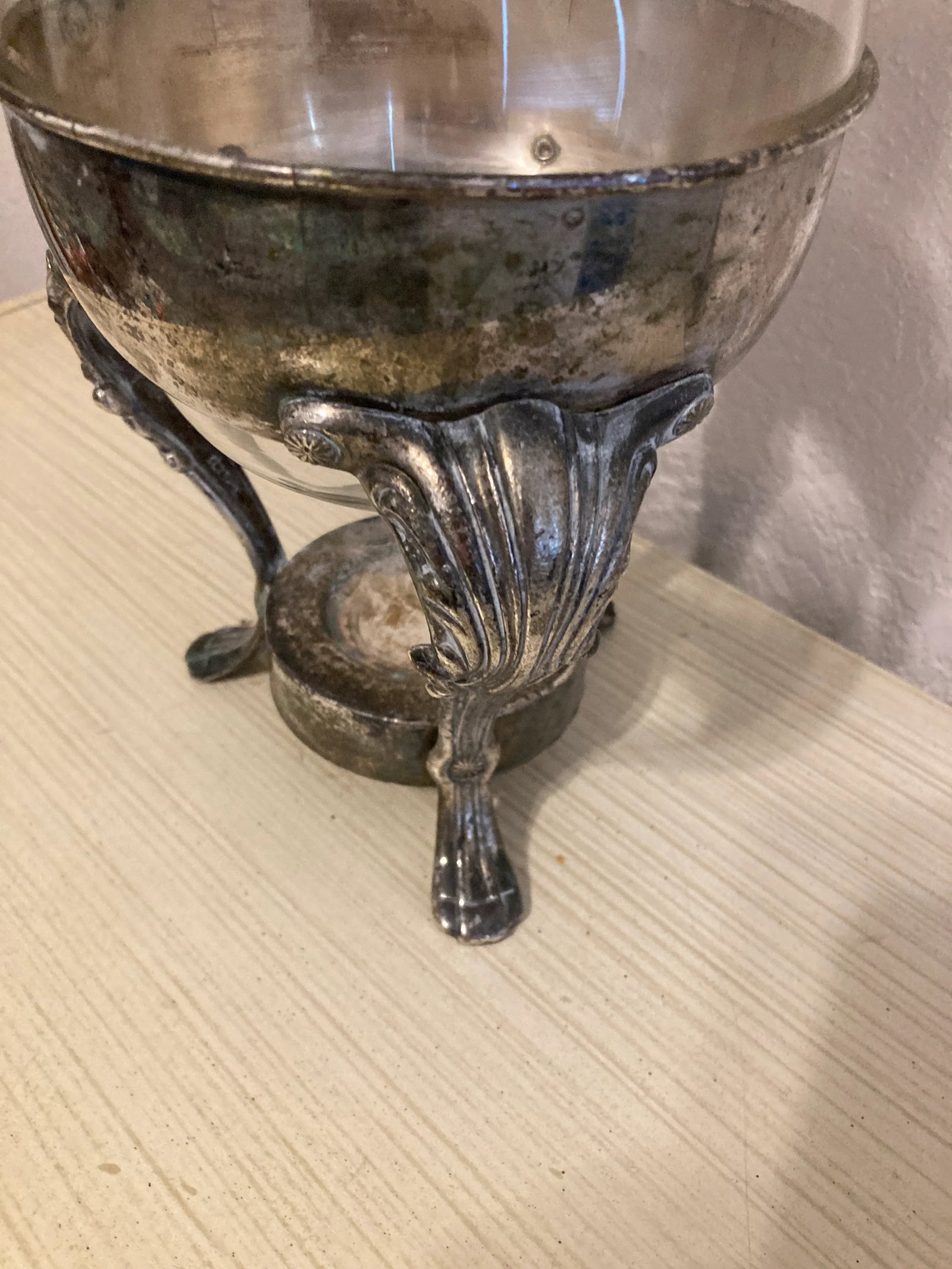 Vintage Glass Coffee Pot in Silver-Plate Holder - 3