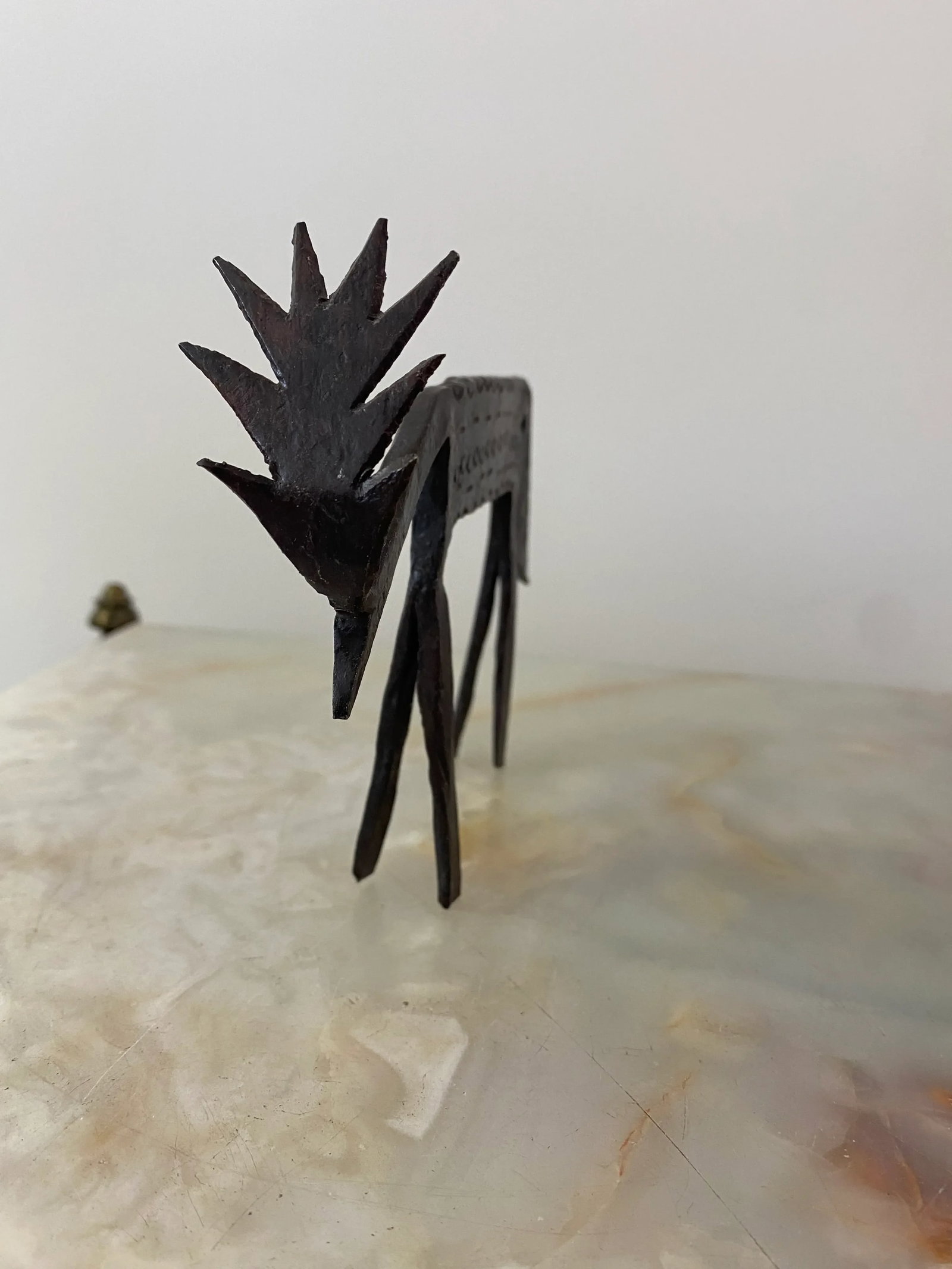 Vintage Late 20th Century Primitive Metal Elk - 3