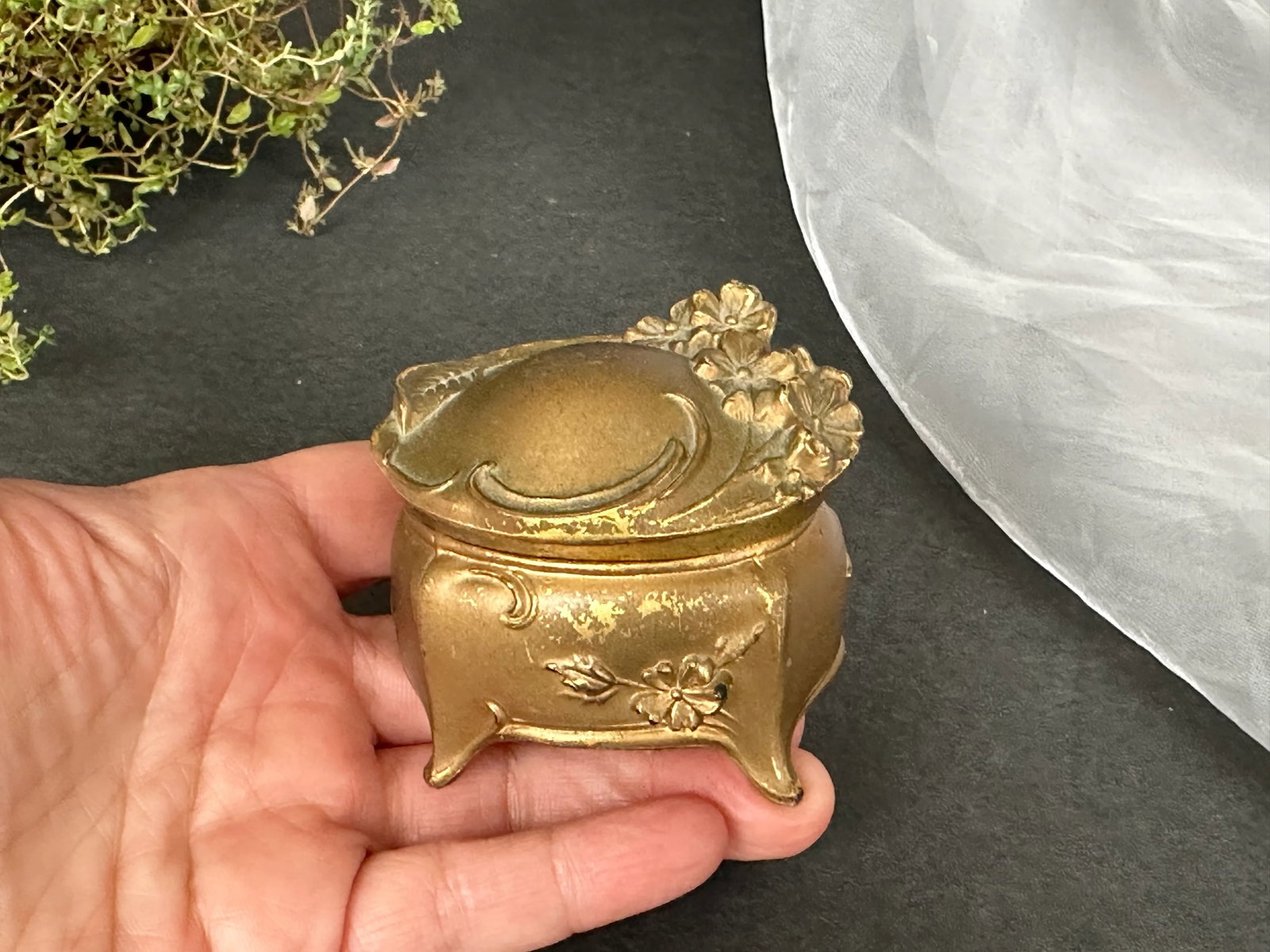 Antique Art Nouveau Jewelry Casket Box - 11