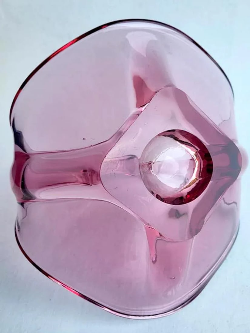 Mid 20th Century Viking Glass Epic Amethyst Console Basket, Low Vase - 10