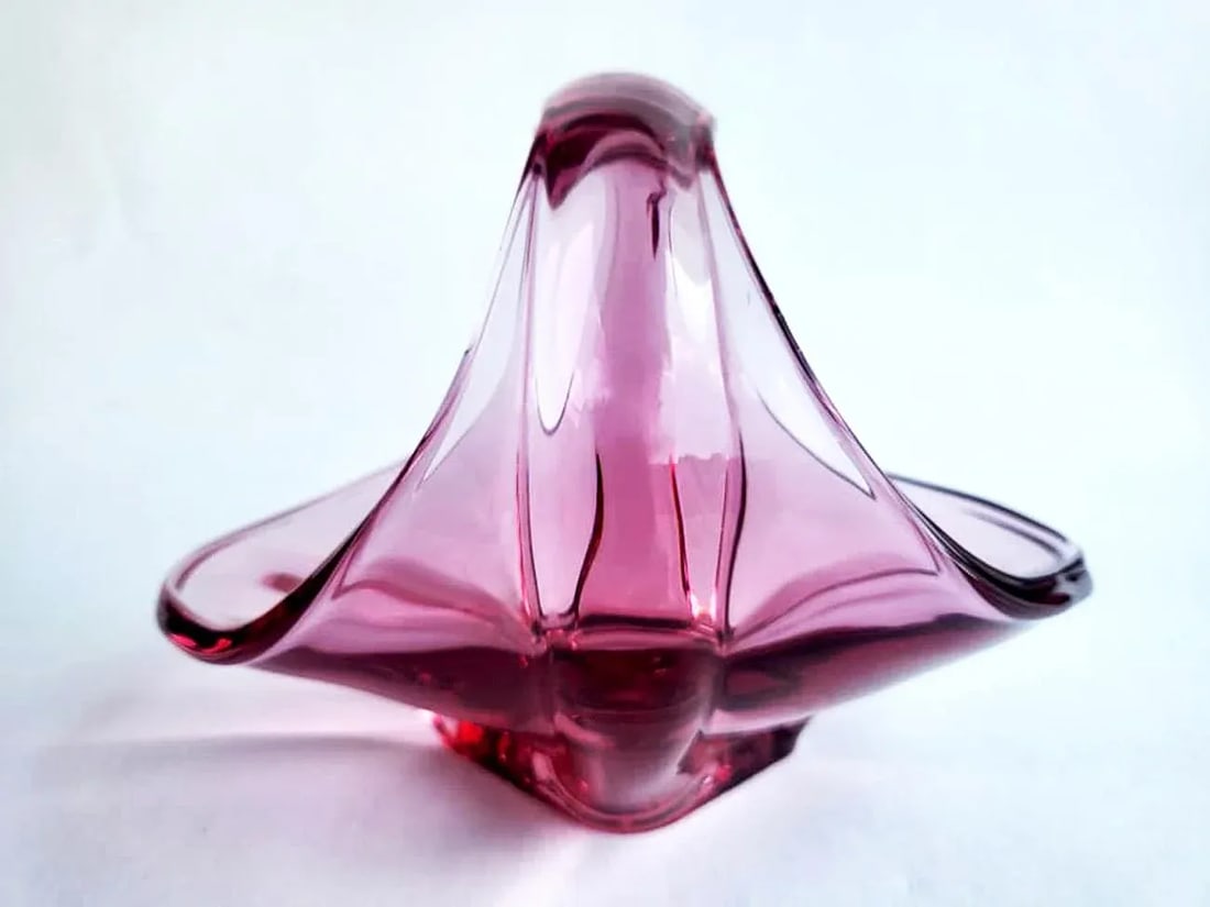Mid 20th Century Viking Glass Epic Amethyst Console Basket, Low Vase - 3
