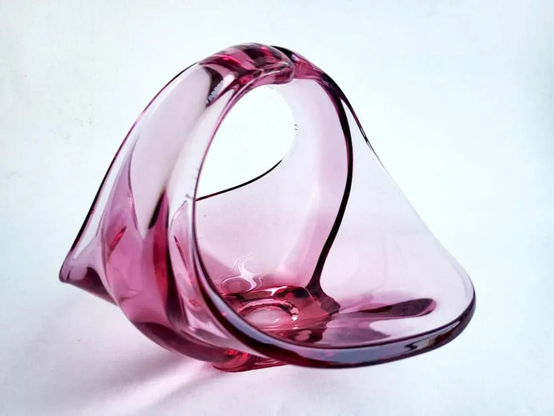 Mid 20th Century Viking Glass Epic Amethyst Console Basket, Low Vase - 5