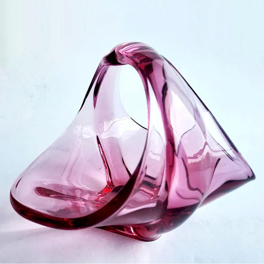 Mid 20th Century Viking Glass Epic Amethyst Console Basket, Low Vase - 8