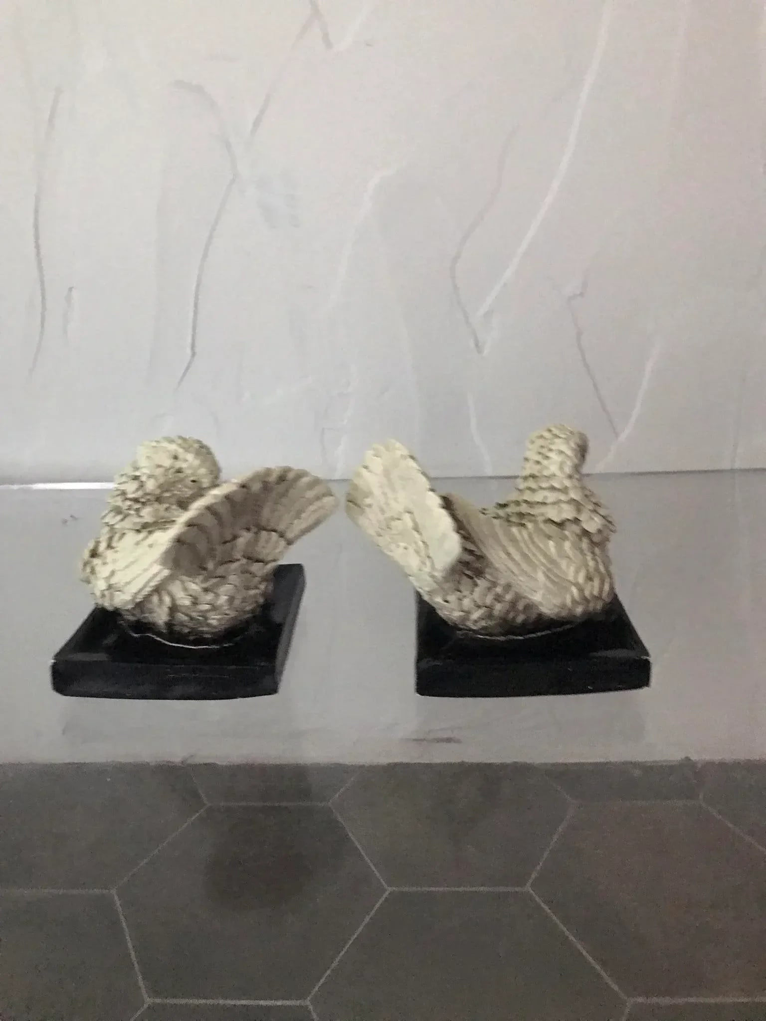 Mid 20th Century Two Turtle Doves Carved Wood Bookends, in the Style of Italian Artist Amilcare Sant - 4