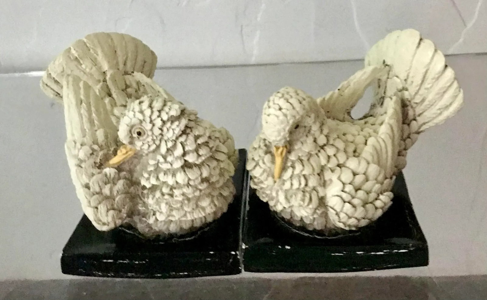 Mid 20th Century Two Turtle Doves Carved Wood Bookends, in the Style of Italian Artist Amilcare Sant - 8