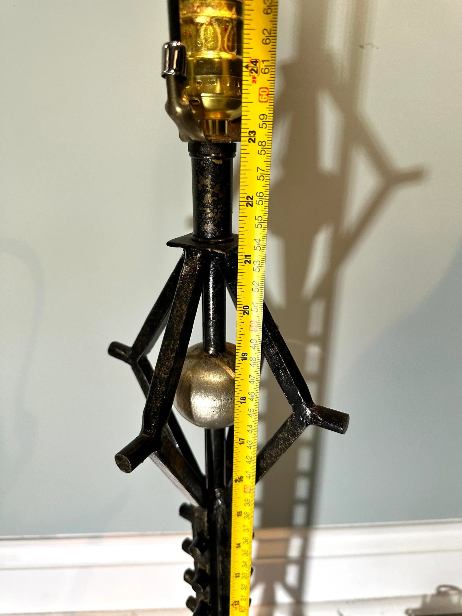 1990s Postmodern Leeazanne Metallic Black Spiked Table Lamp With Artisan Shade - 10