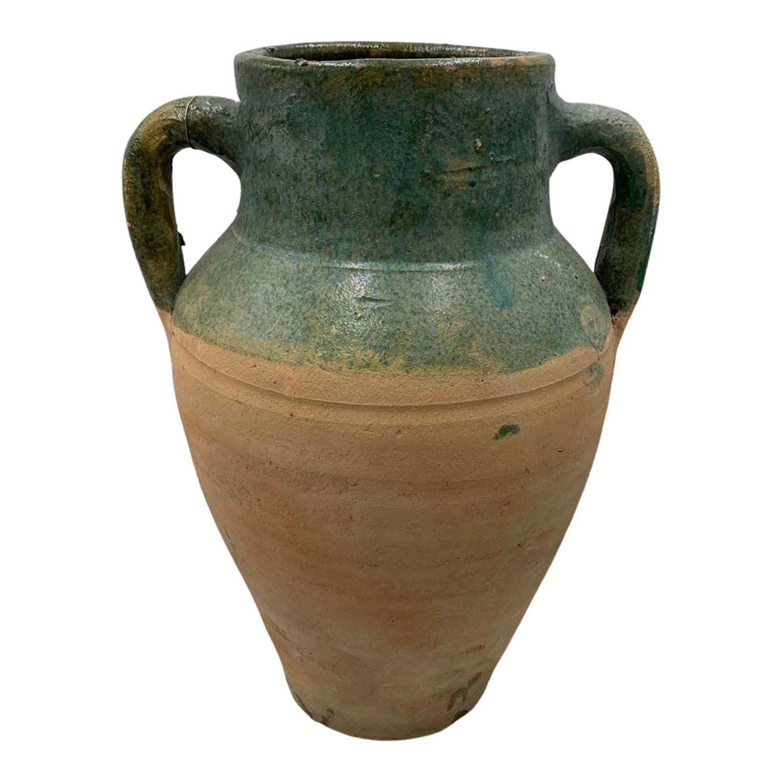 Vintage Turkish Terracotta Oil Jar: Hailing from the mountains of Anatolia and Konya in Turkey, these oil jars have a very transitional appeal. Each one is so wonderfully unique with its glaze and terra cotta color. You are buying a