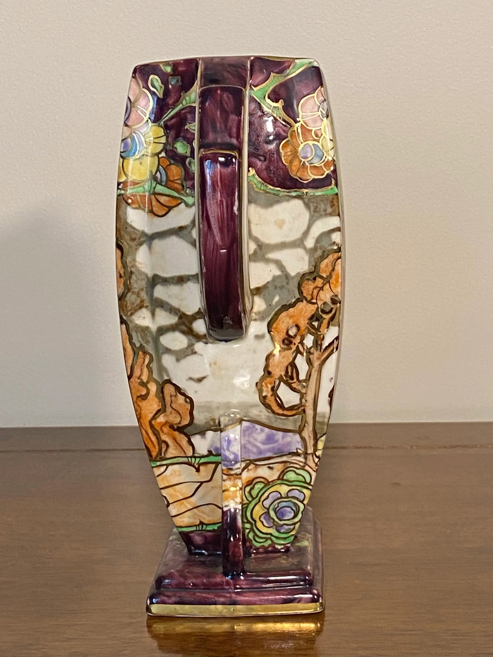 Colorful 1930s Hand Painted Pitcher By: Royal Wilton - 3