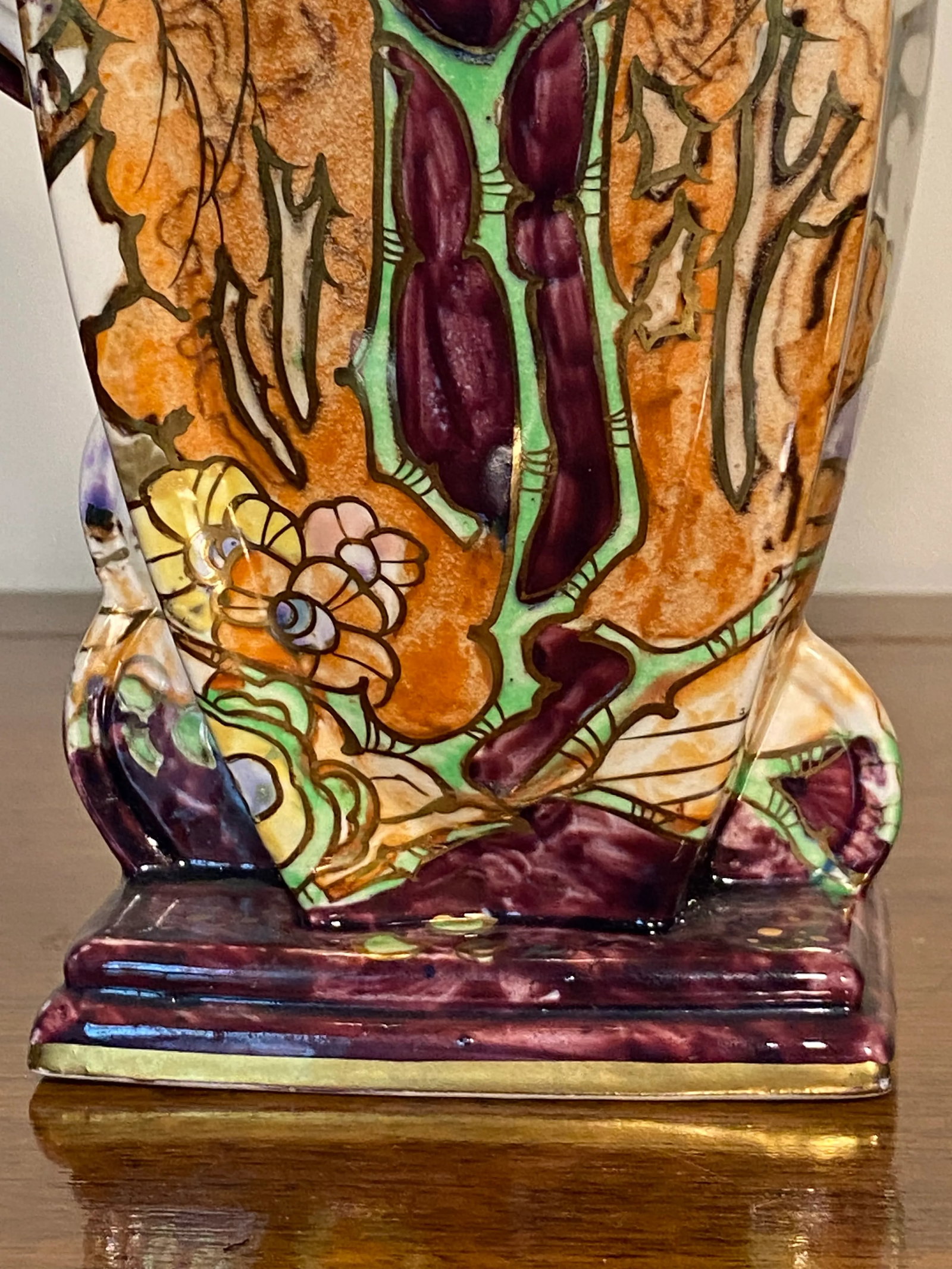 Colorful 1930s Hand Painted Pitcher By: Royal Wilton - 4
