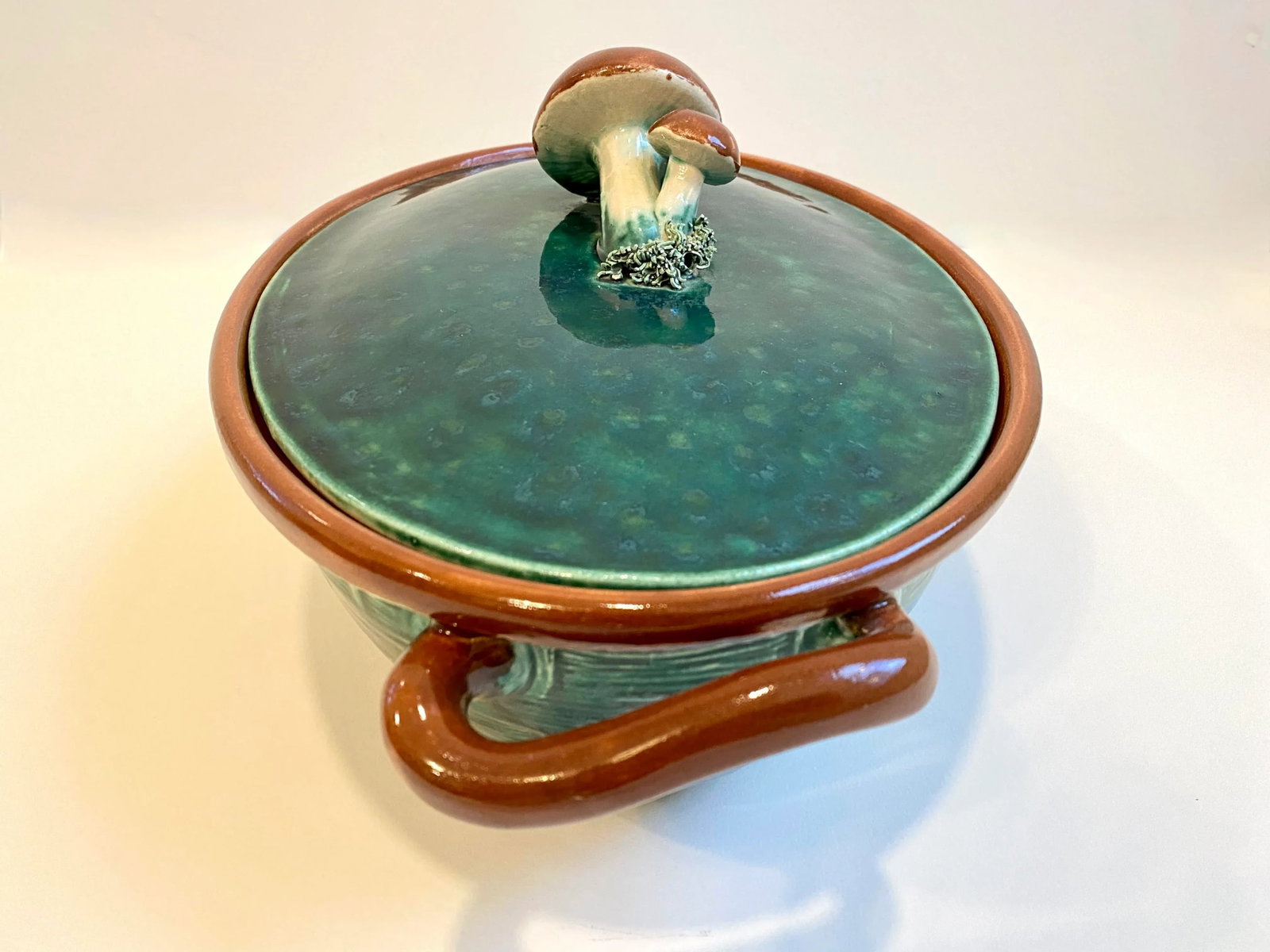 1930s Tellurite Belgium Decorative Basket Lidded Casserole - 6