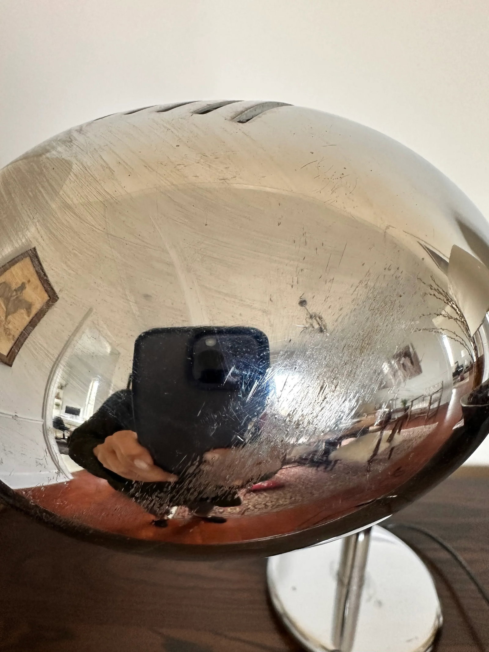 French Mid-Century Chrome and Adjustable Plastic Arm Desk Lamp - 7